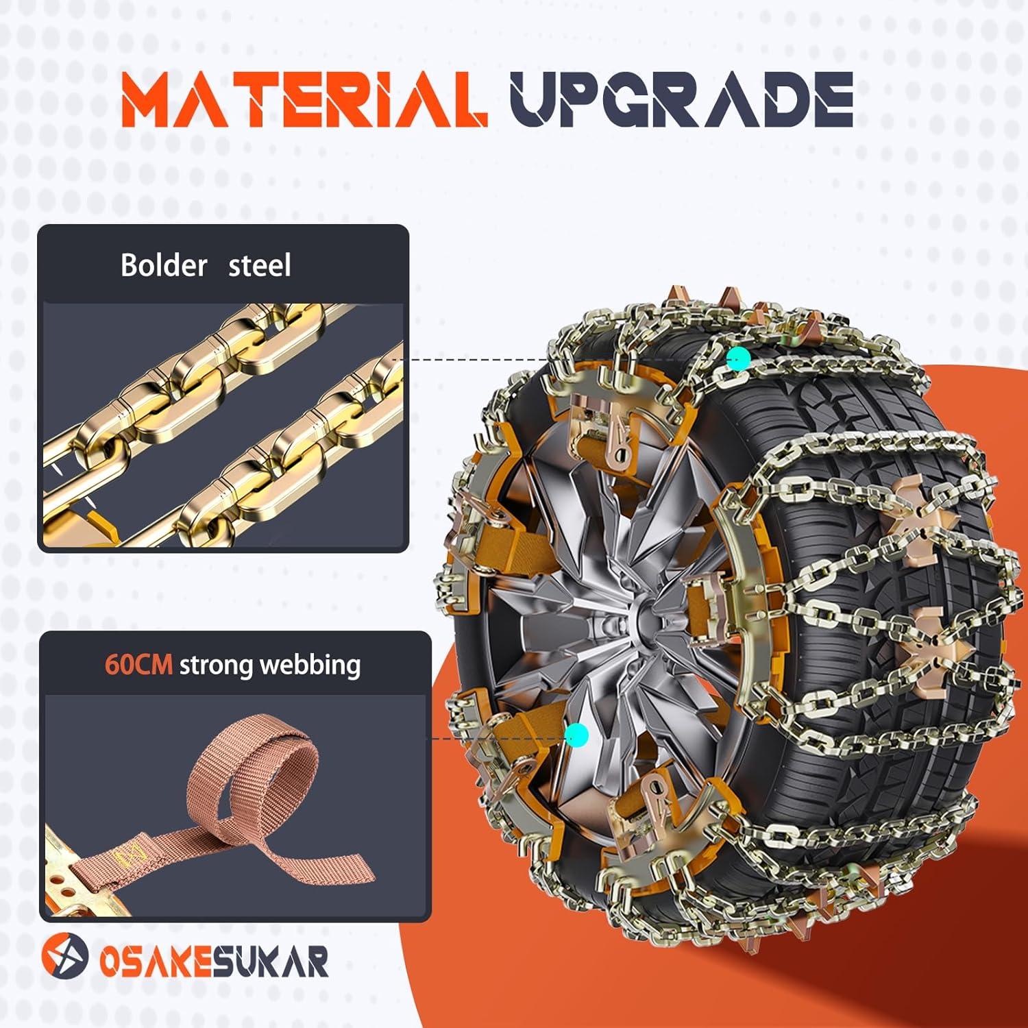 Cadenas de Nieve Antideslizantes Osakesukar 225-285 mm Juego de 6