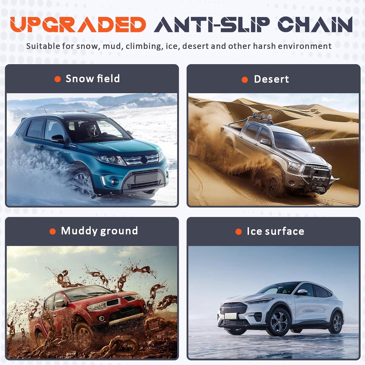 Cadenas de Nieve Antideslizantes Osakesukar 225-285 mm Juego de 6