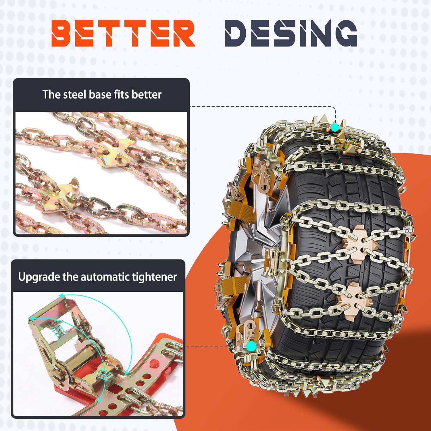 Cadenas de Nieve Antideslizantes Osakesukar 225-285 mm Juego de 6