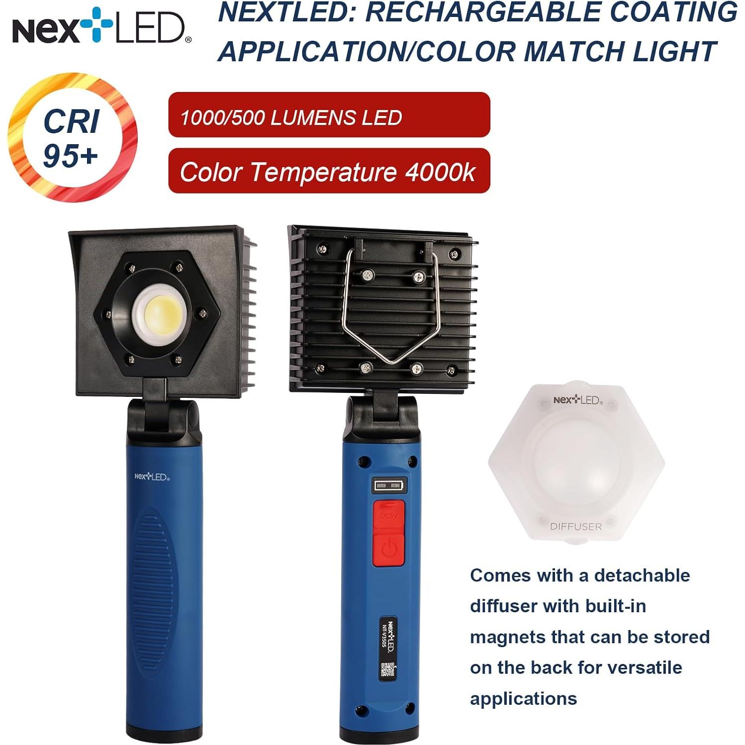 Luz LED Recargable NextLED NT-V3505 1000 Lúmenes CRI 95+