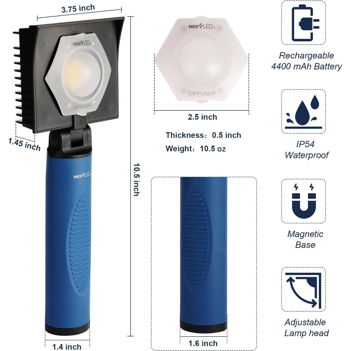 Luz LED Recargable NextLED NT-V3505 1000 Lúmenes CRI 95+