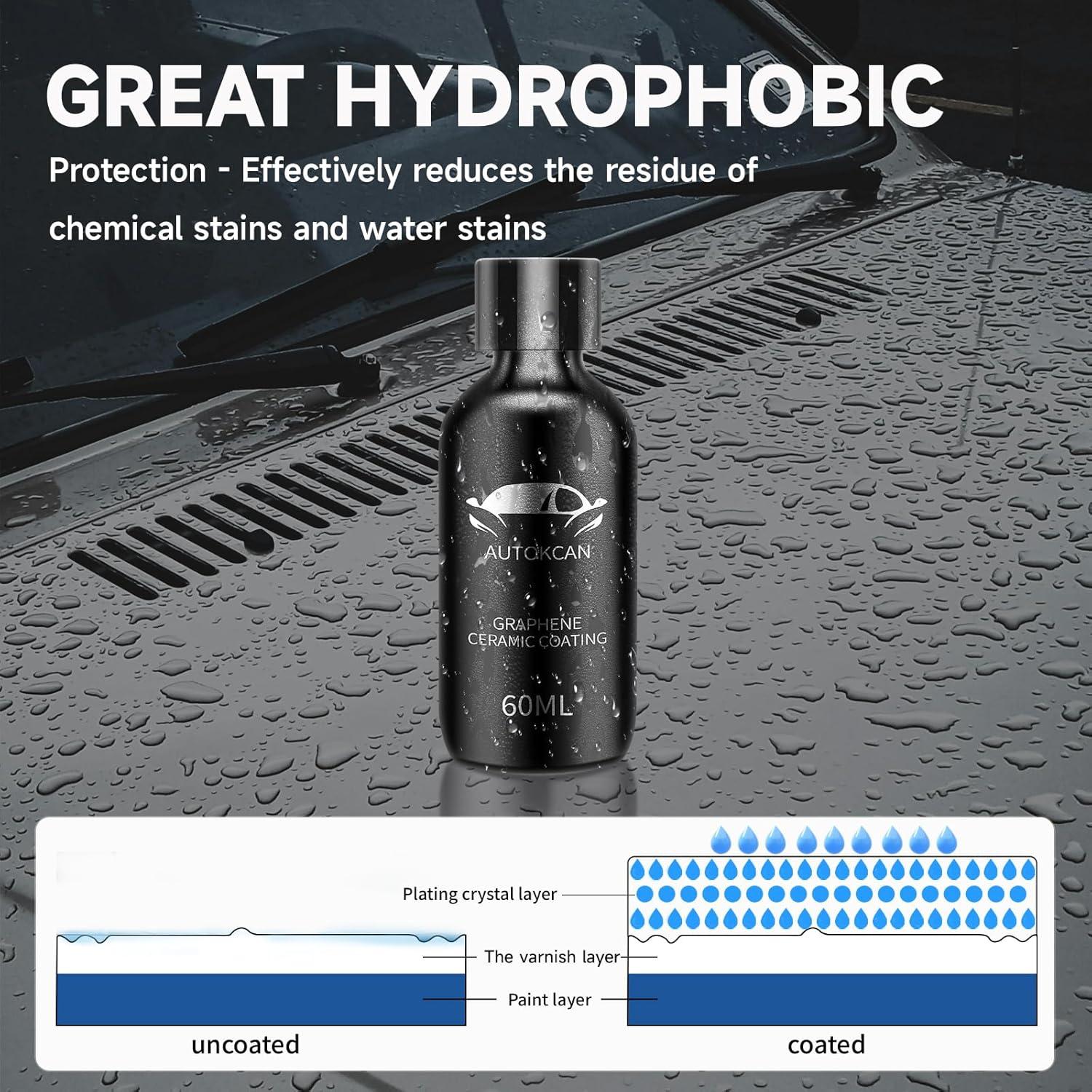 Recubrimiento Cerámico de Grafeno Autokcan 60ML 10H Hidrofóbico