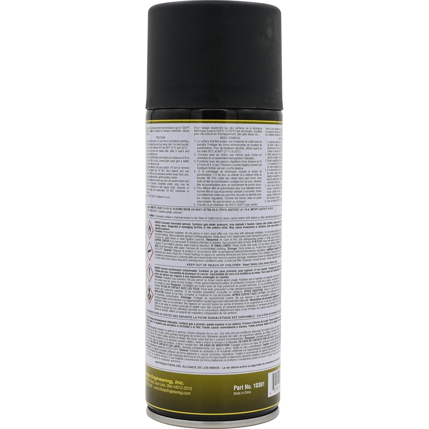 Spray de Recubrimiento de Silicona Design Engineering 12 oz Negro