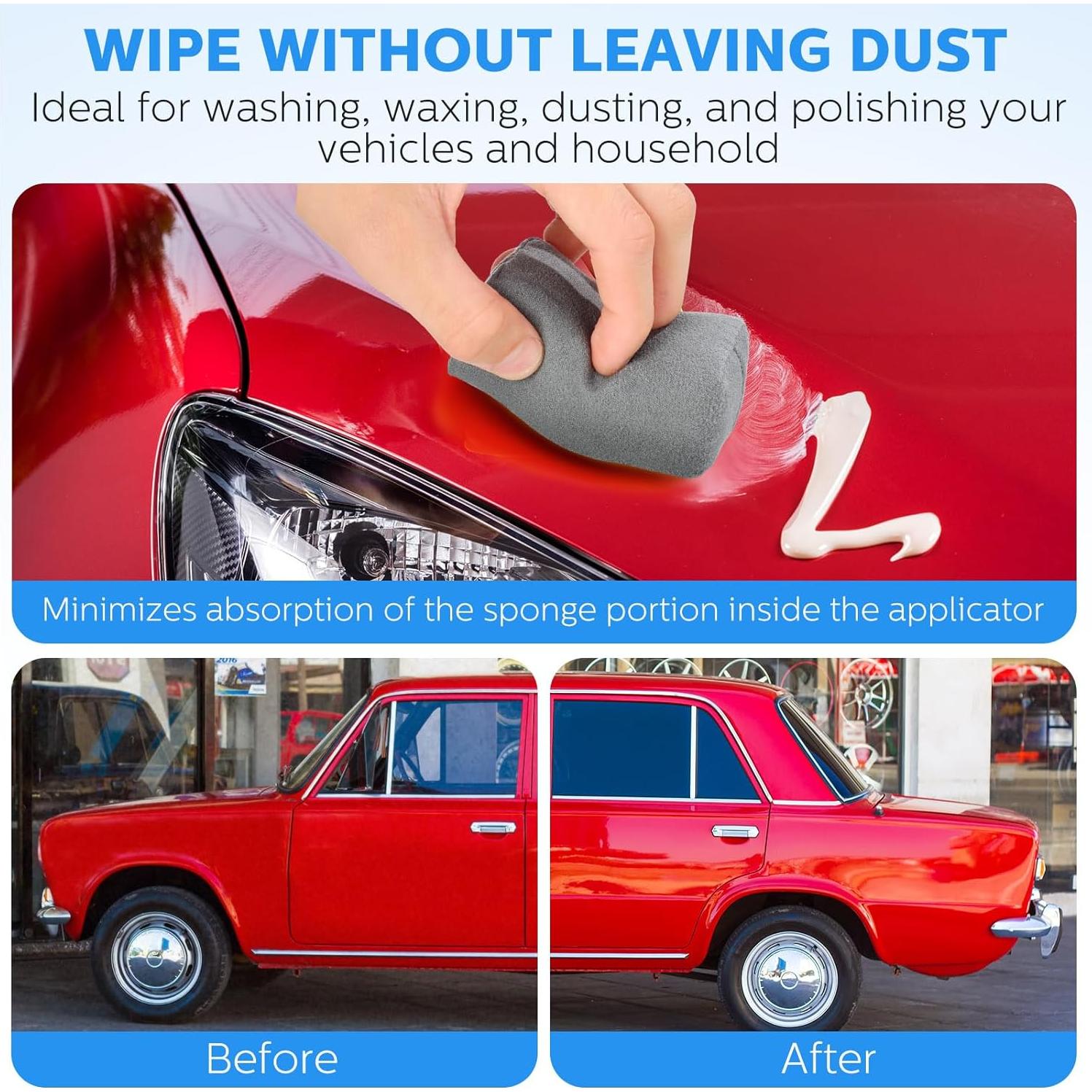 Riakrum 12 Almohadillas Aplicadoras Microfibra para Cera