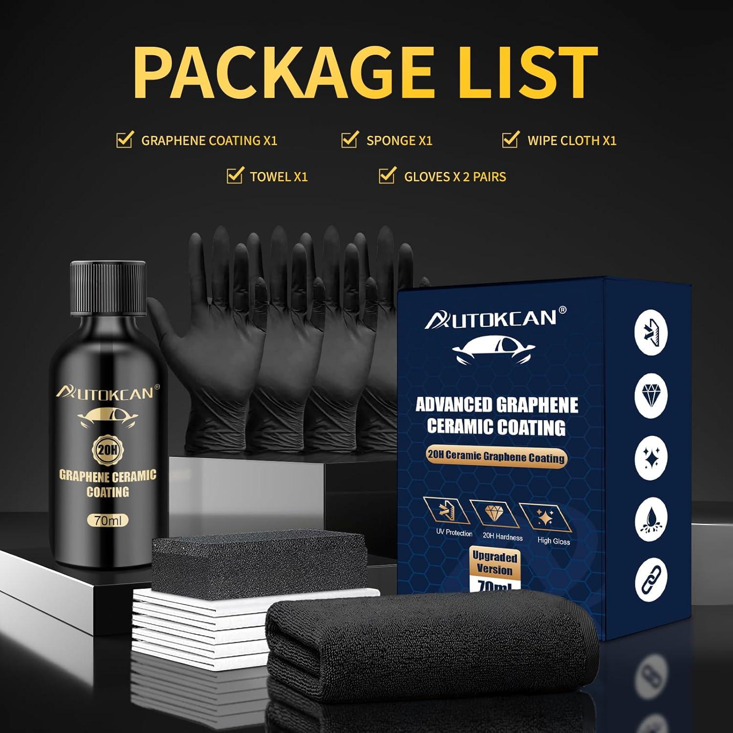Recubrimiento Cerámico de Grafeno Autokcan 70ml Hidrofóbico