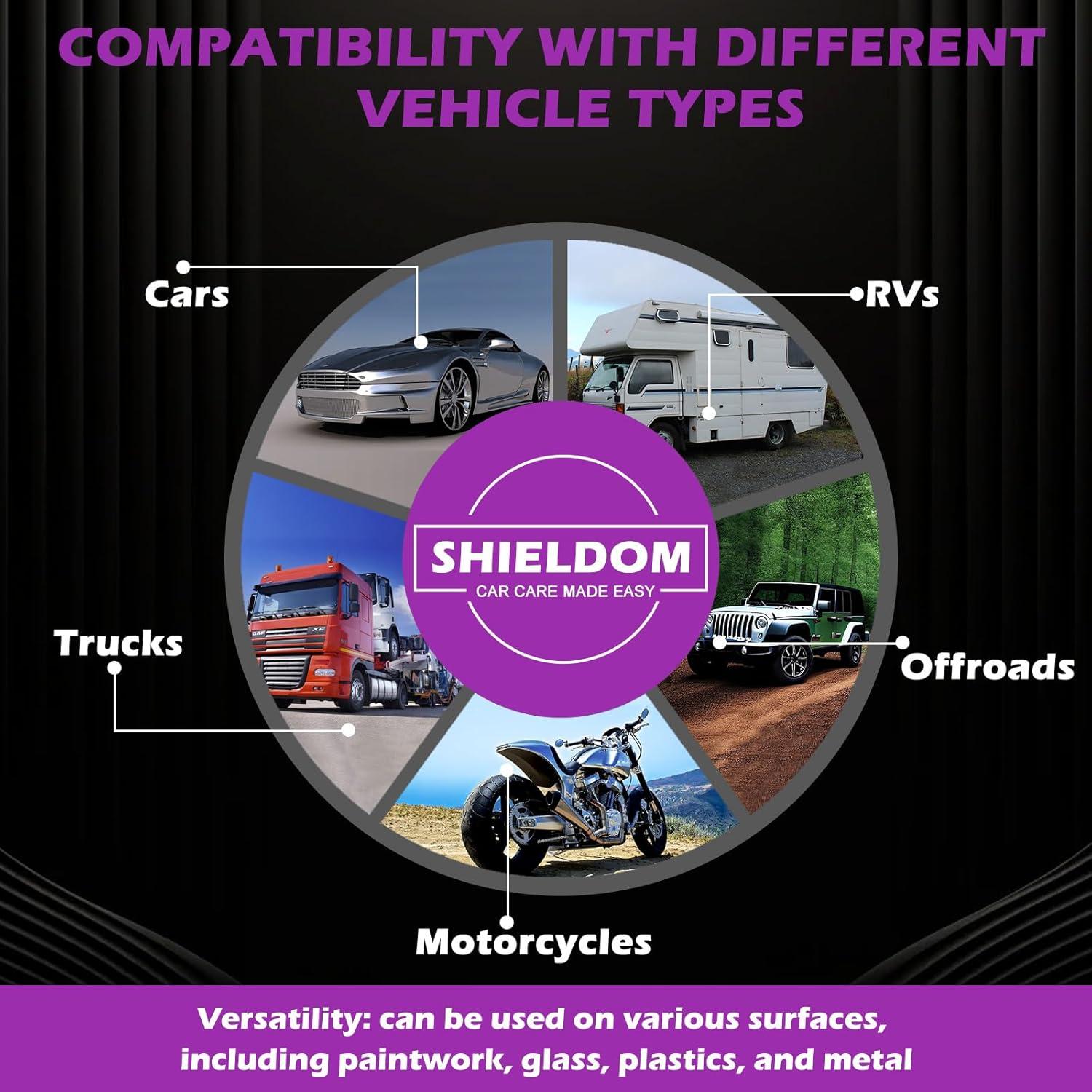 Spray Cerámico Hidrofóbico SHIELDOM 300ml para Autos