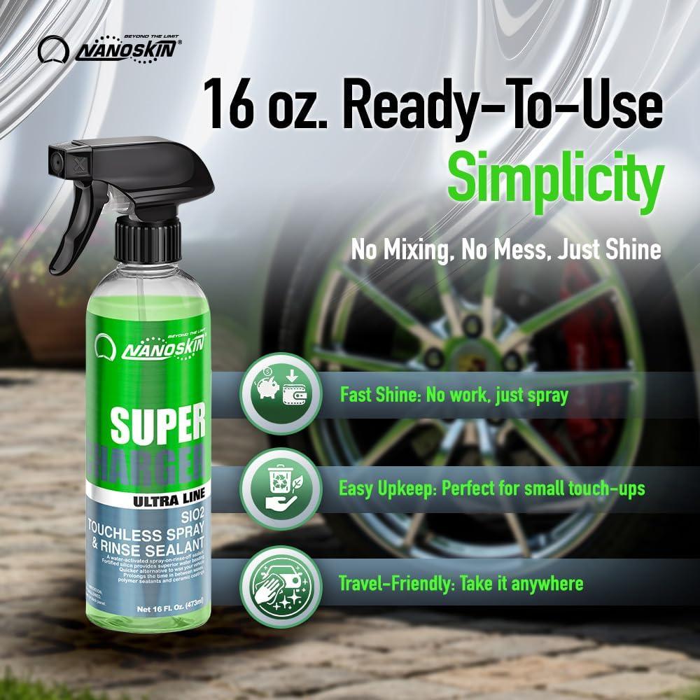 Nanoskin Super Cargador 16 oz Spray Sellador para Autos