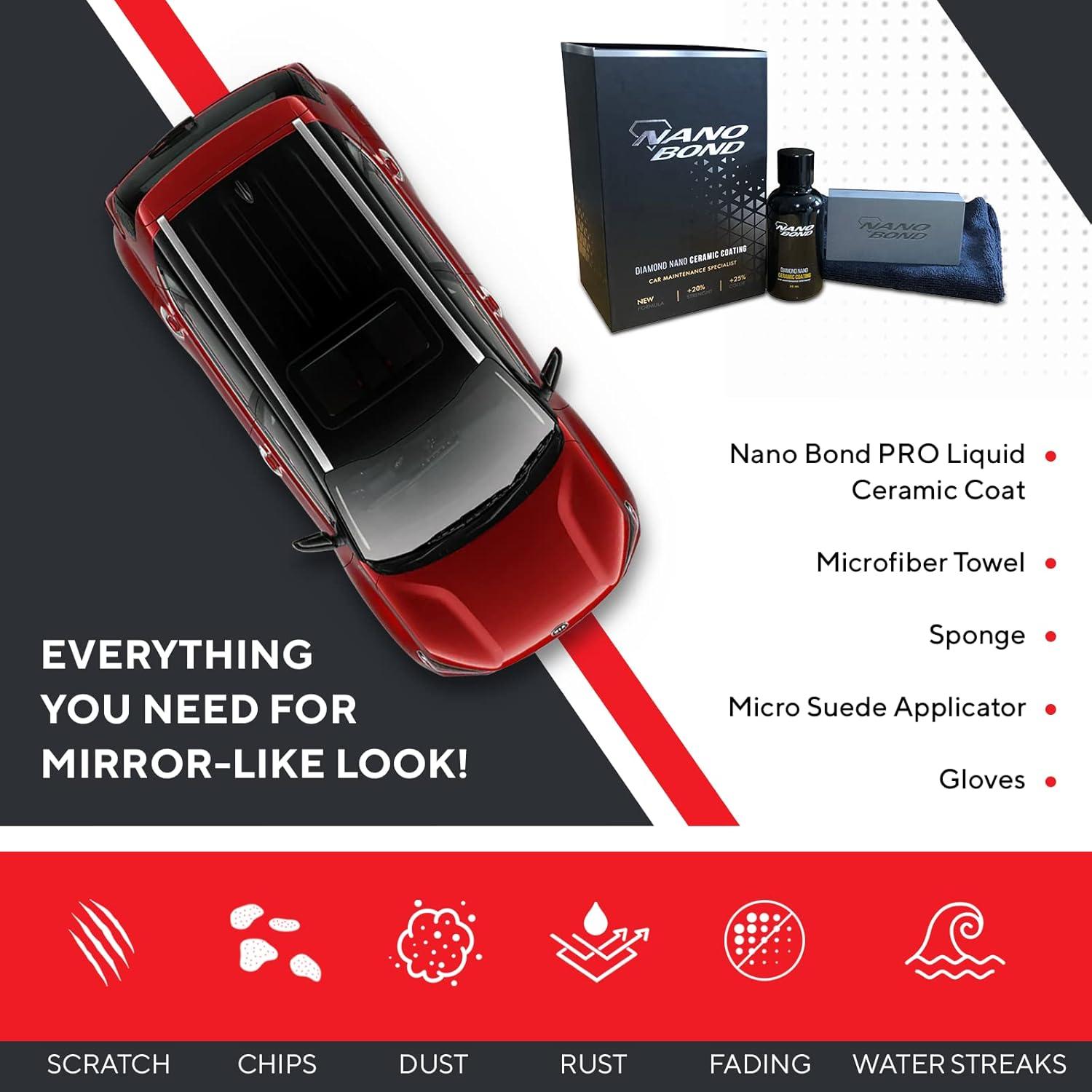 Kit de Cuidado Cerámico Nano Bond 9H PRO 30ML para Auto