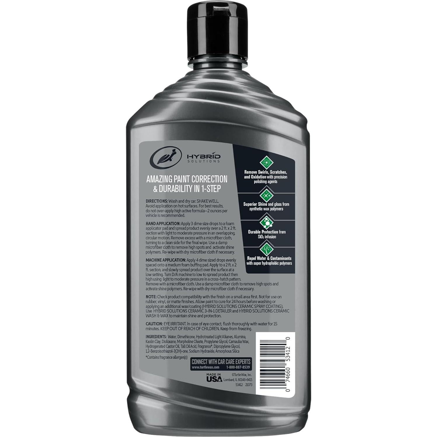 Cera y Pulido Cerámico Turtle Wax 53412 414 ml - Elimina Rayones