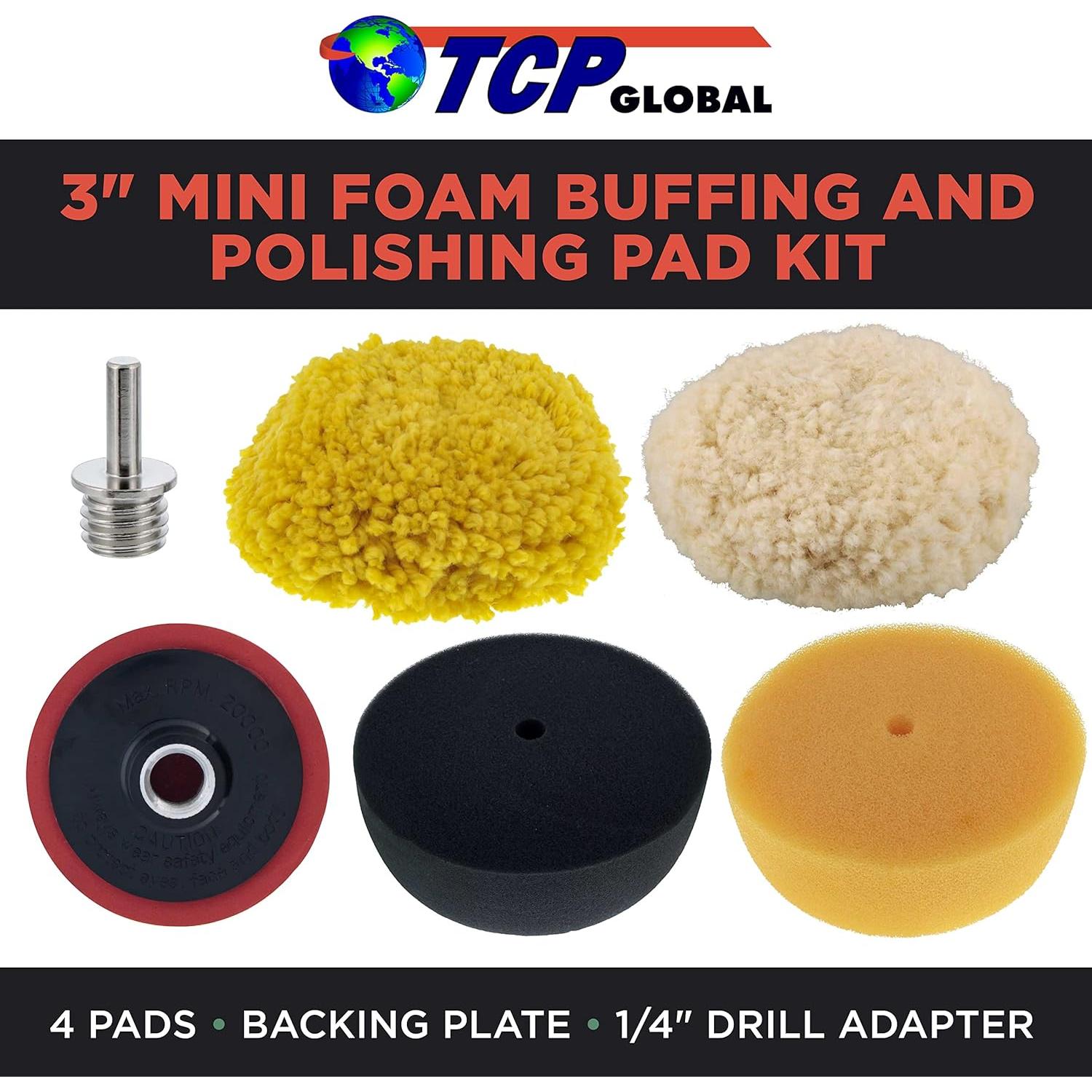 Kit de Almohadillas de Pulido Mini 3" TCP Global con Adaptador