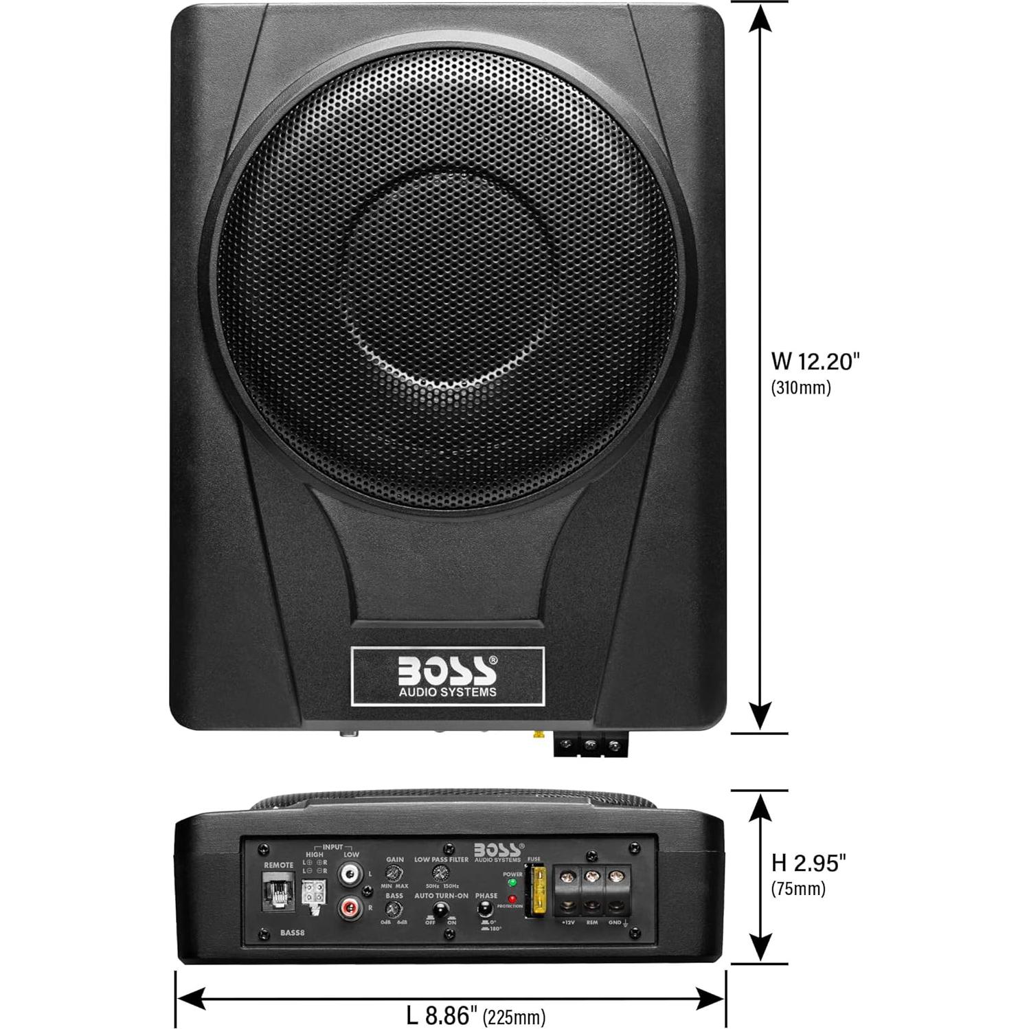 Subwoofer BOSS BASS8K 8" Amplificado 800W para Coche