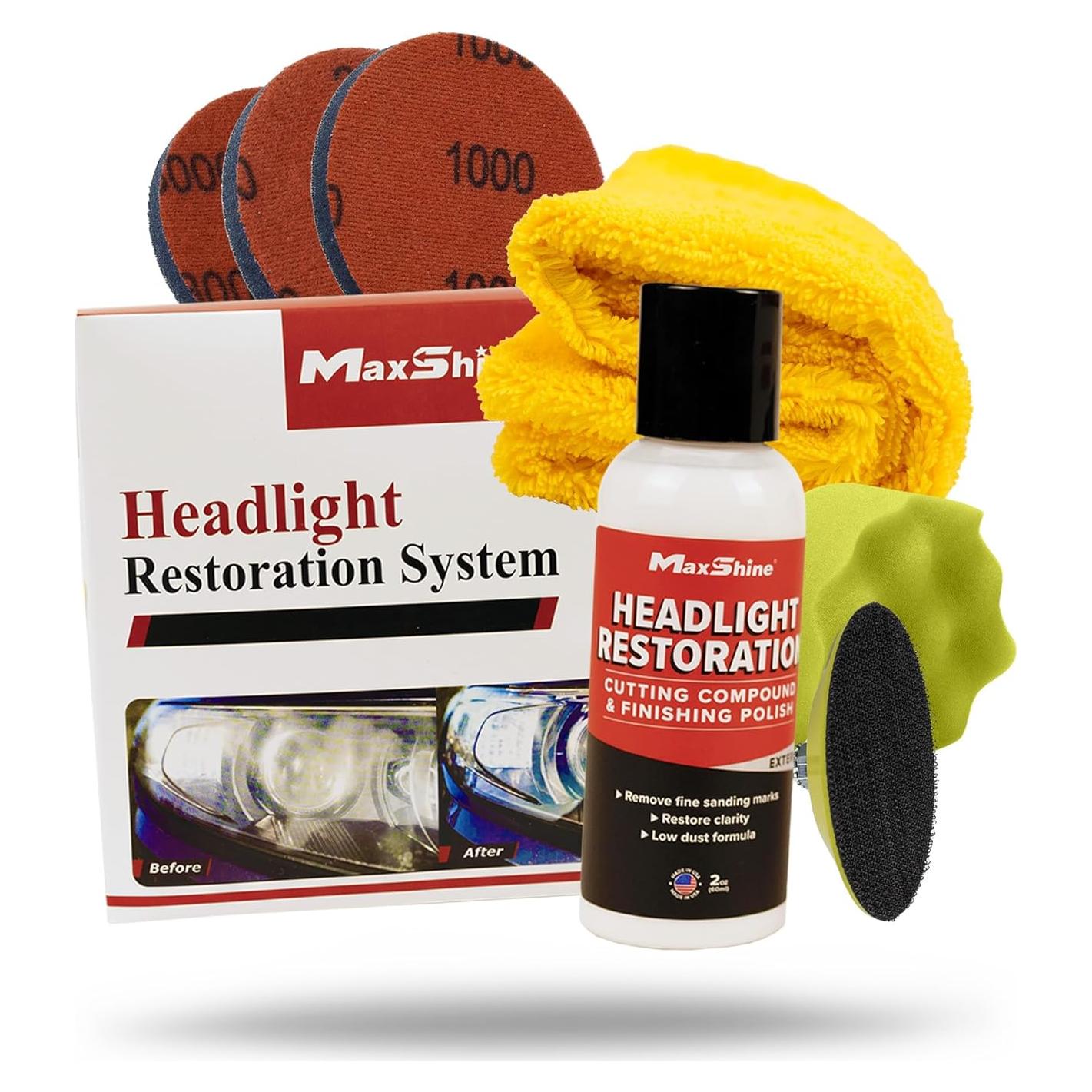 Kit de Restauración de Faros Maxshine MHL01 - Elimina Oxidación y Rasguños