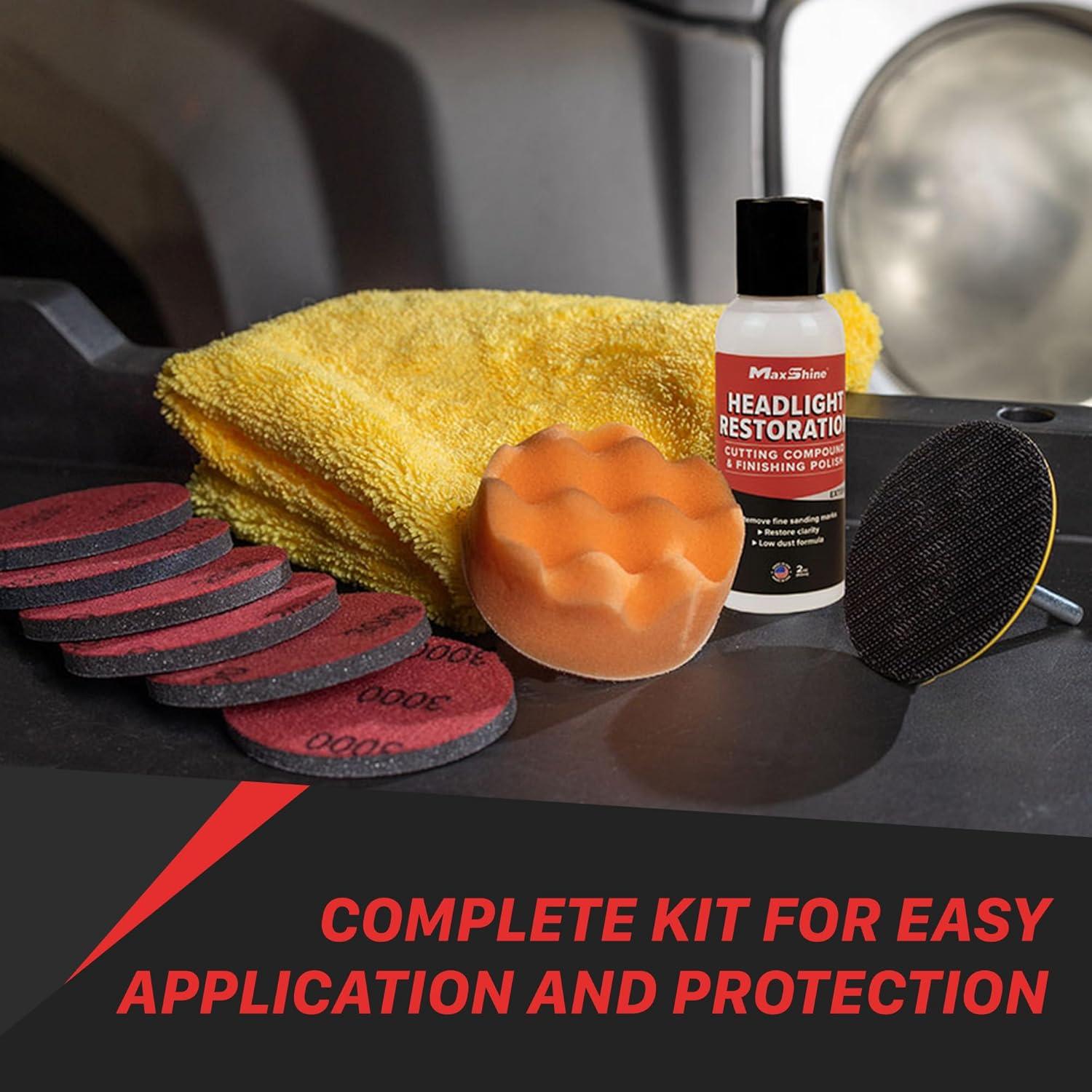 Kit de Restauración de Faros Maxshine MHL01 - Elimina Oxidación y Rasguños
