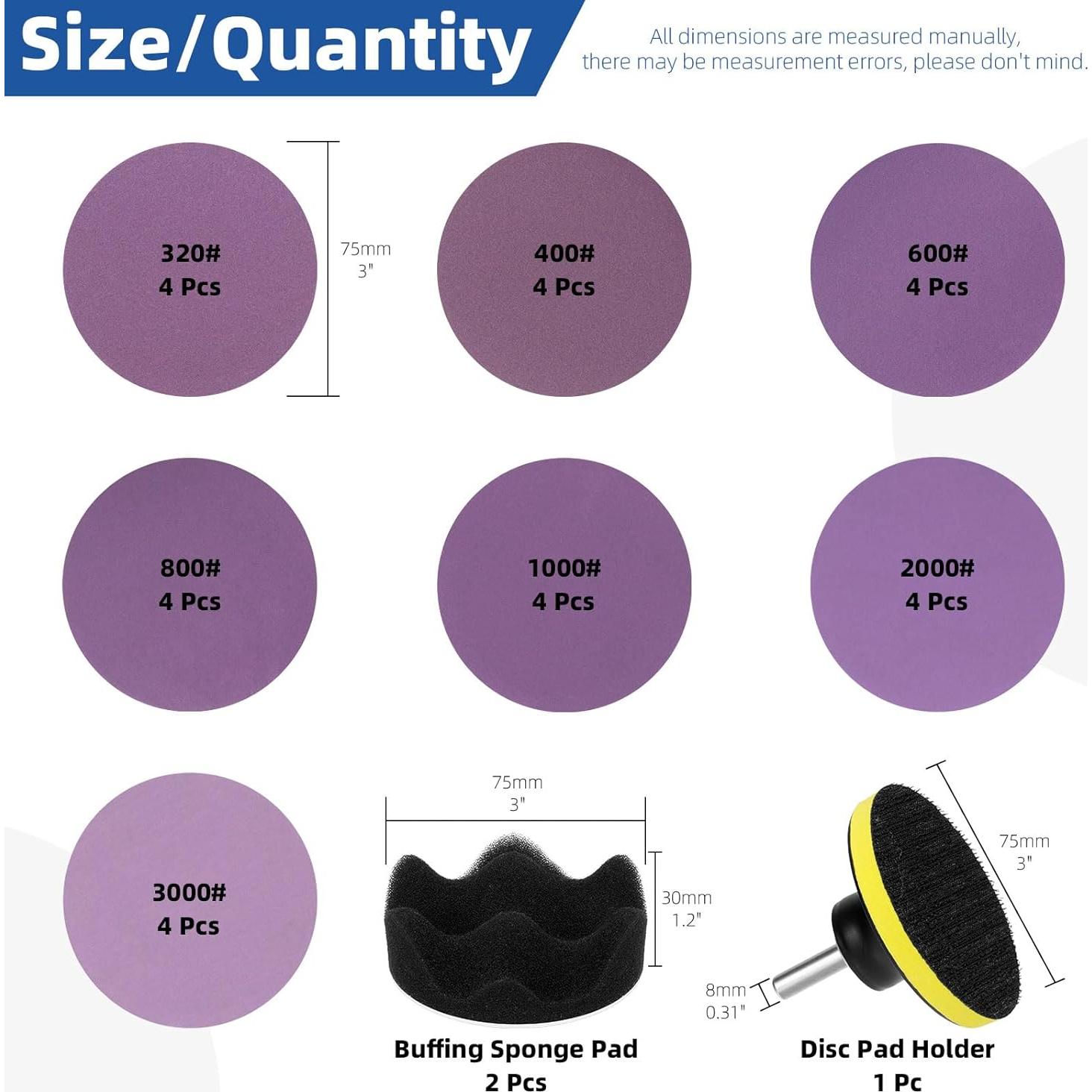 Kit de Restauración de Faros Glarks 31 Piezas con Discos de Lijado