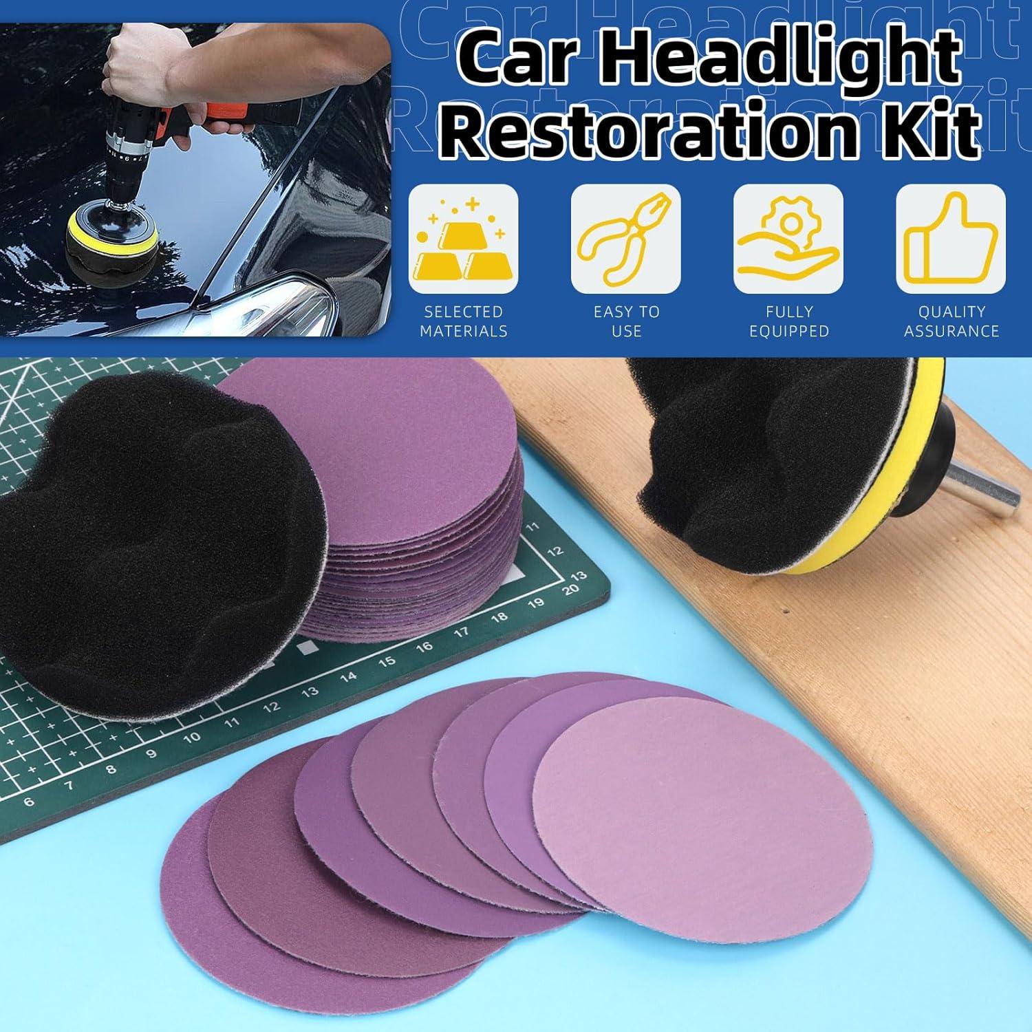 Kit de Restauración de Faros Glarks 31 Piezas con Discos de Lijado