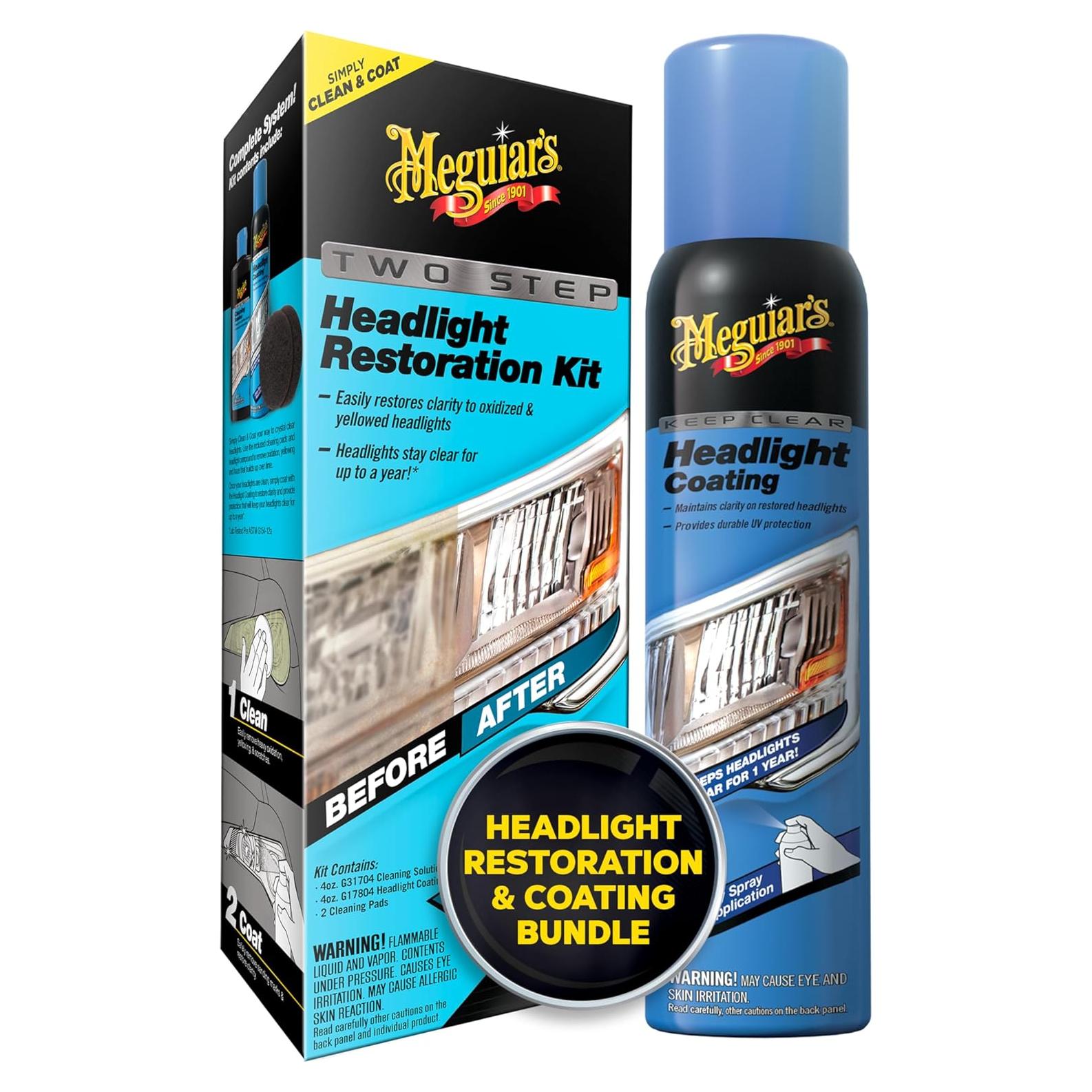 Kit de Restauración de Faros Meguiar's + Recubrimiento 118 ml