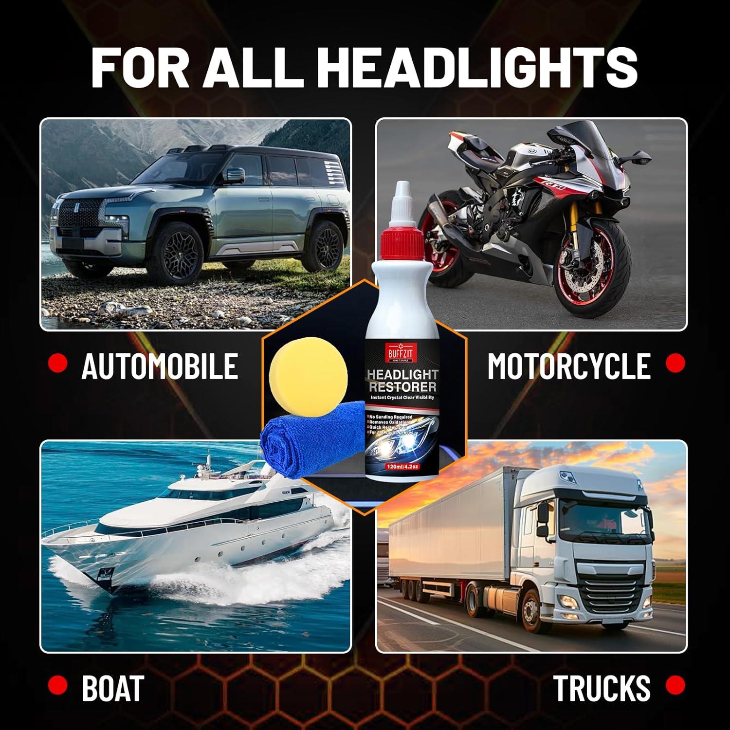 Kit Restaurador de Faros BUFFZIT 120ml - Limpieza y Protección UV