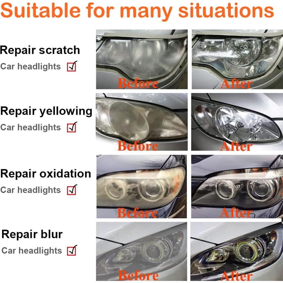 Kit de Restauración de Faros Ghguole con 100 ml de Líquido