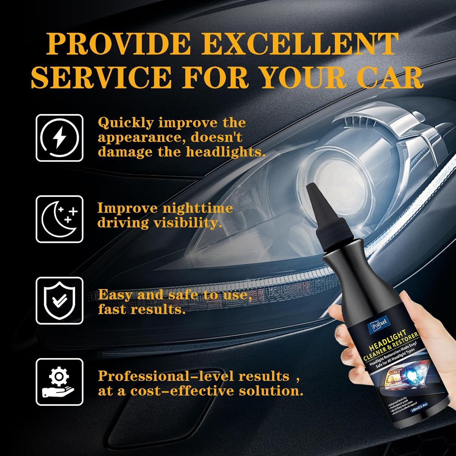 Kit de Limpieza de Faros POLIXEL 100ml - Restaura y Protege UV