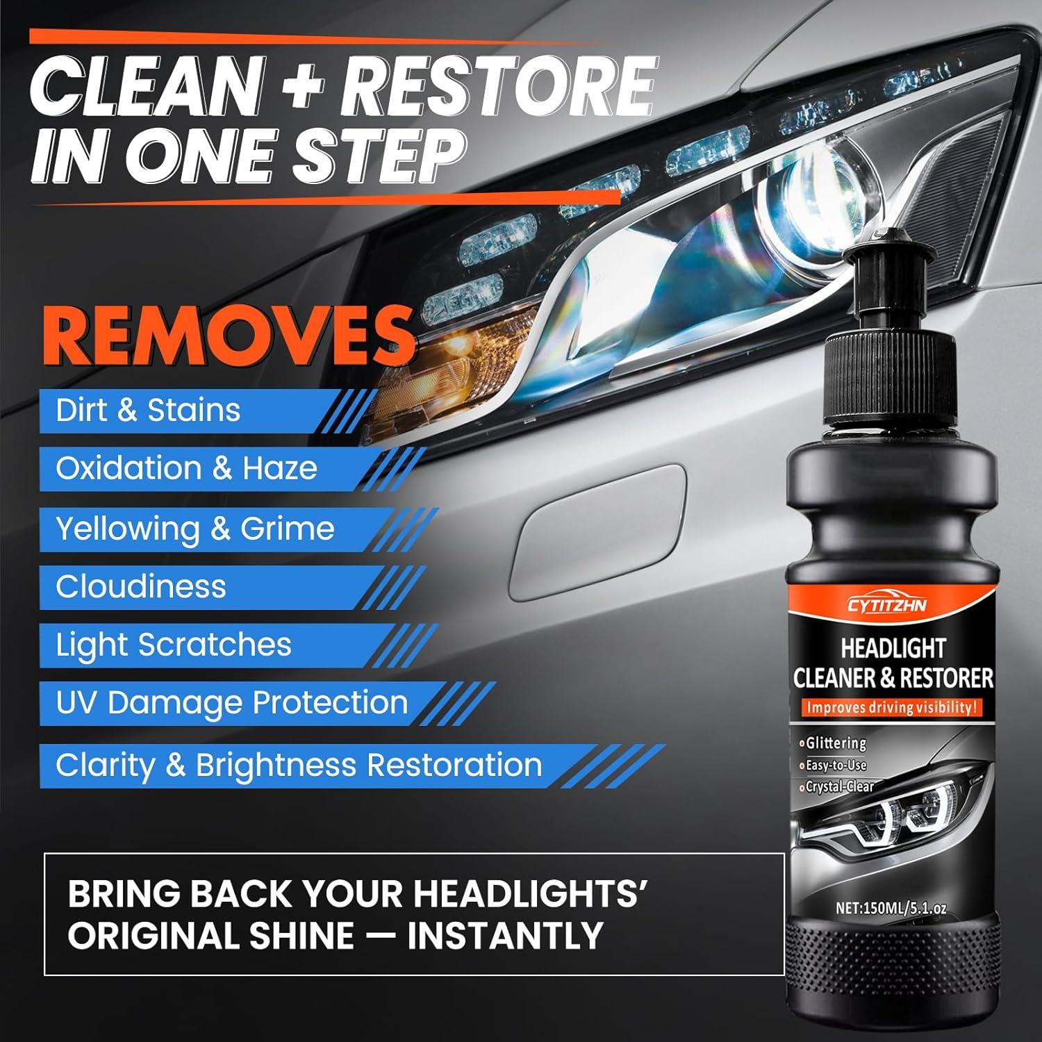 Kit de Limpieza de Faros CYTITZHN 150ml - Restaurador UV Profesional