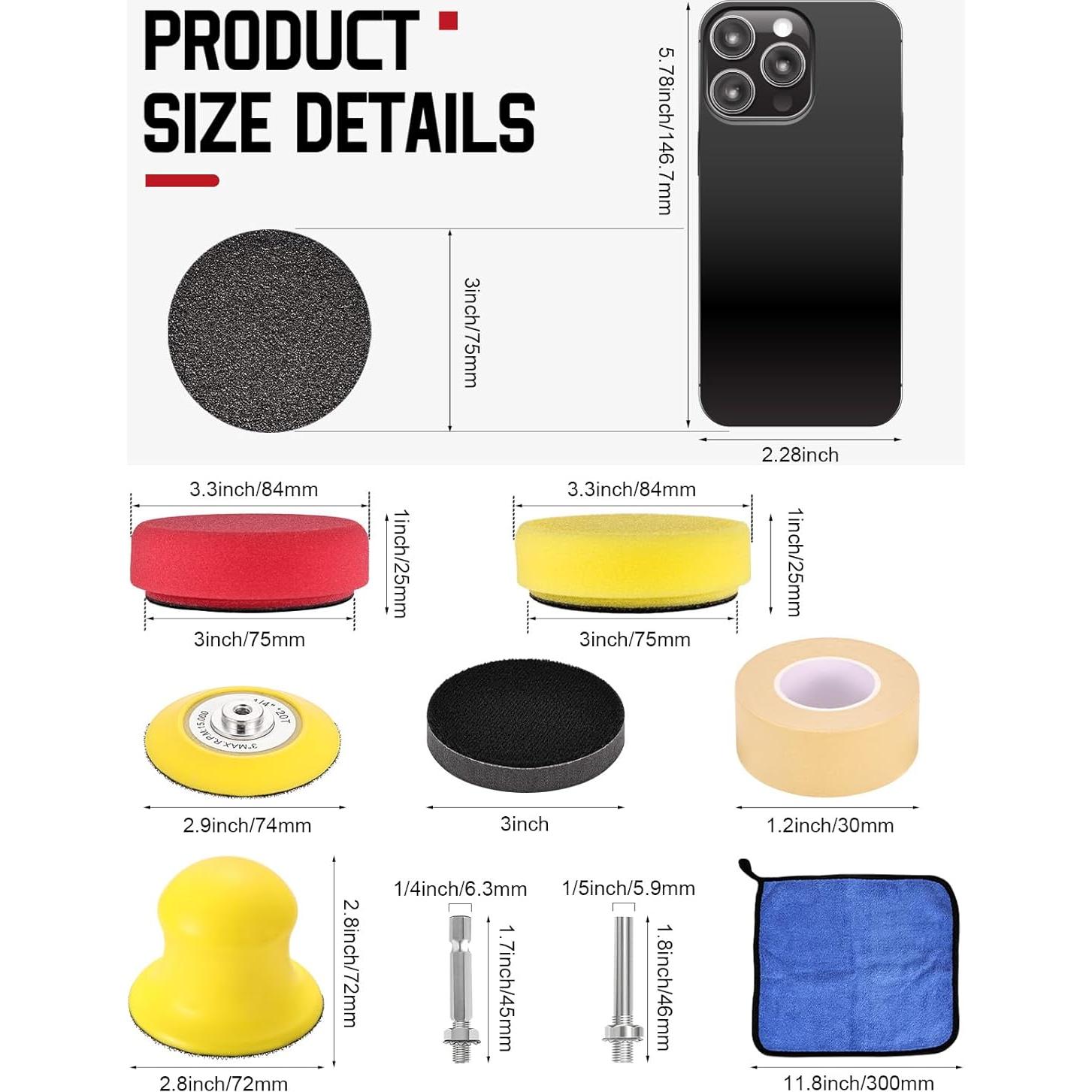 Kit de Restauración de Faros WEWINK PLUS 130 Piezas 3"