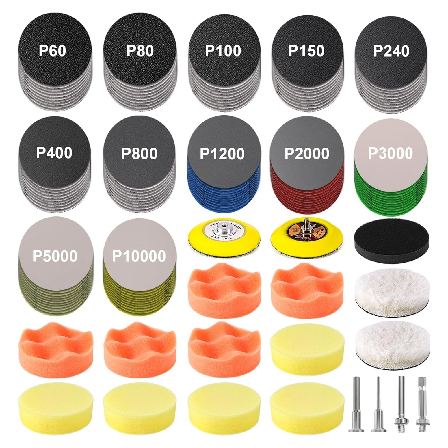 Kit de Lijado GOH DODD 199 Piezas 3 Pulgadas con Almohadillas