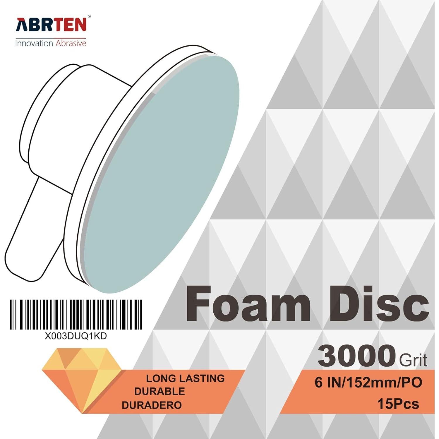 Discos de lija húmeda 6" ABRTEN P3000 - 15 paquetes