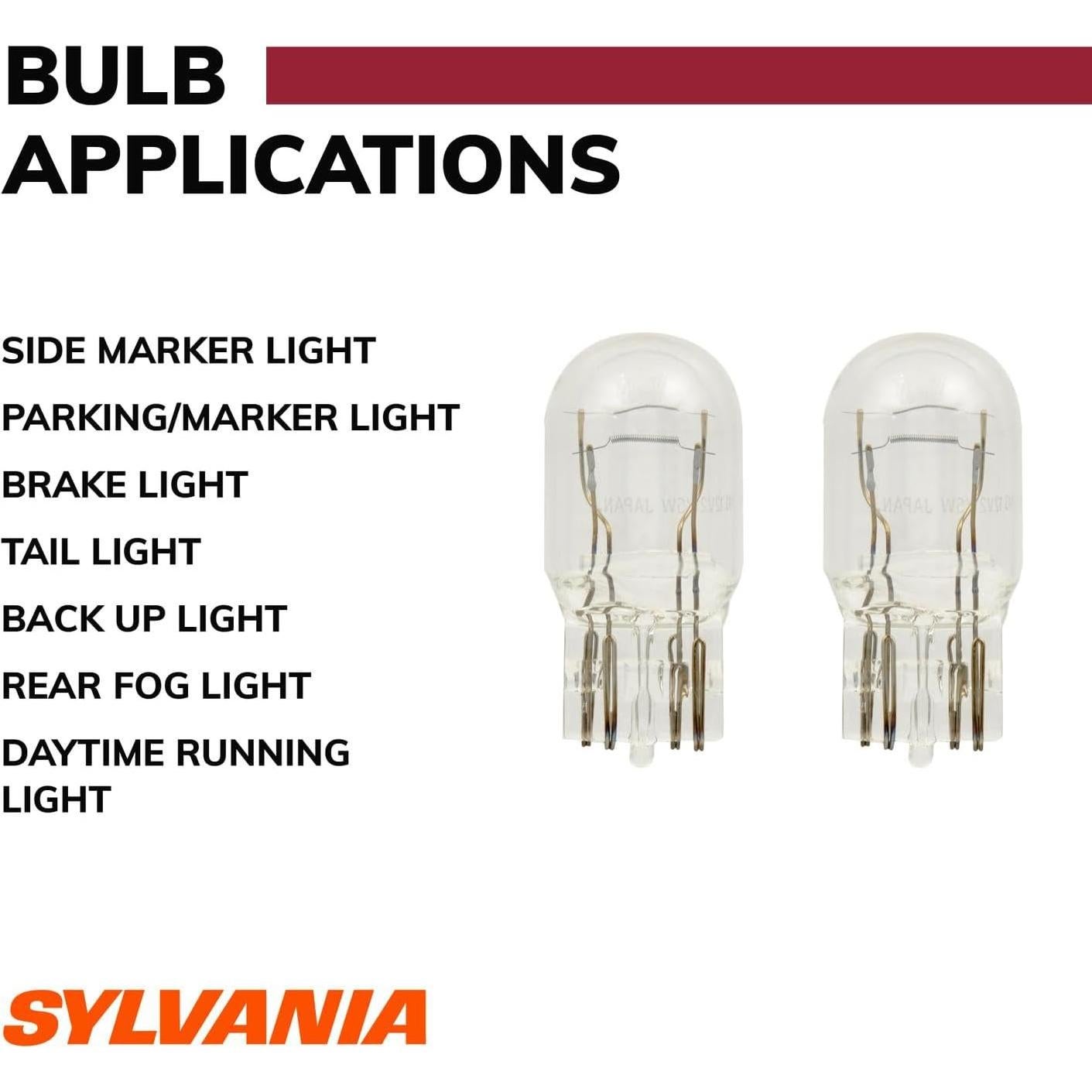 SYLVANIA - 7443 Long Life Miniature - Bulb, Ideal for Daytime Running Lights (DRL) and Back-Up/Reverse Lights (Contains 2 Bulbs)