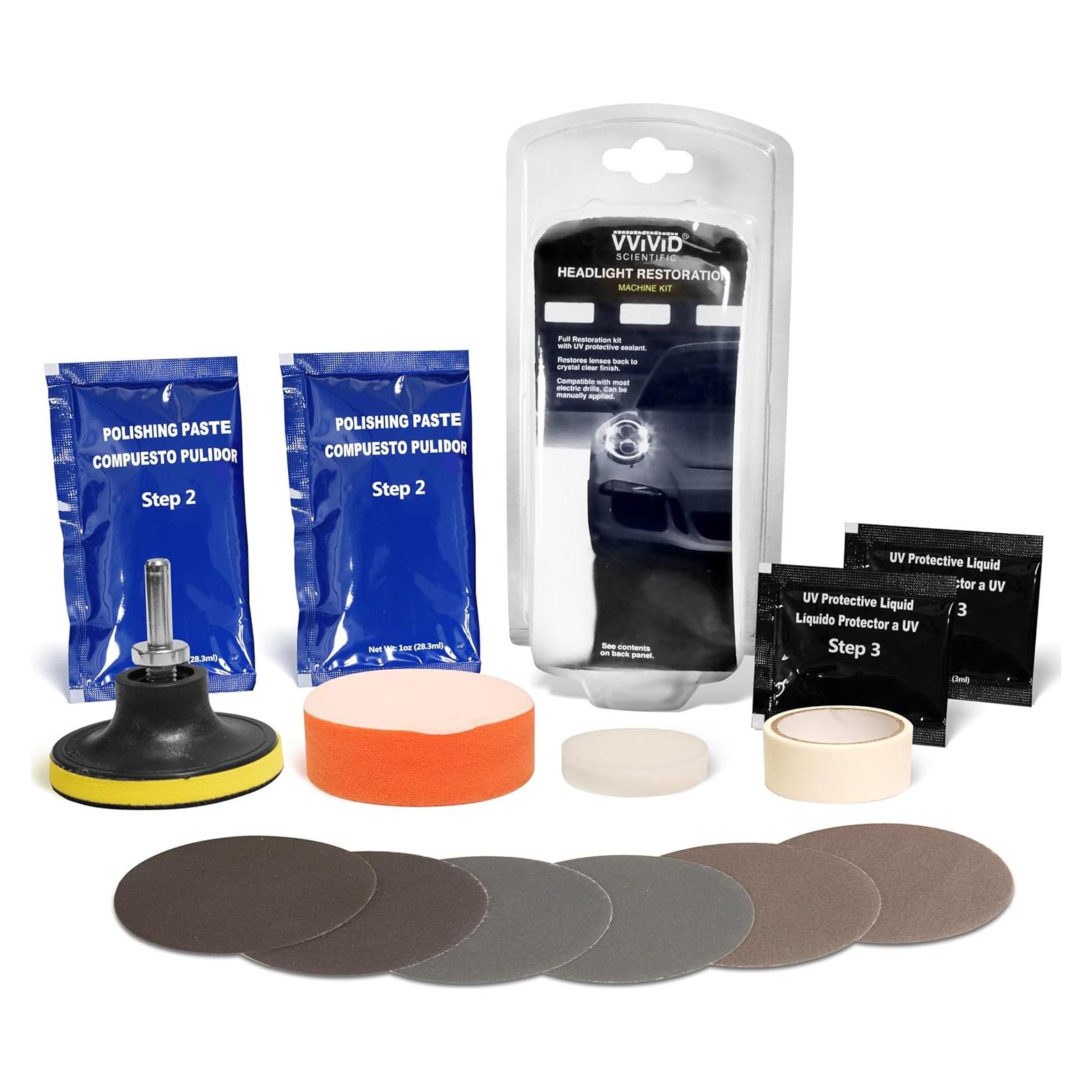 Kit de Restauración de Faros VViViD con Taladro - Completo