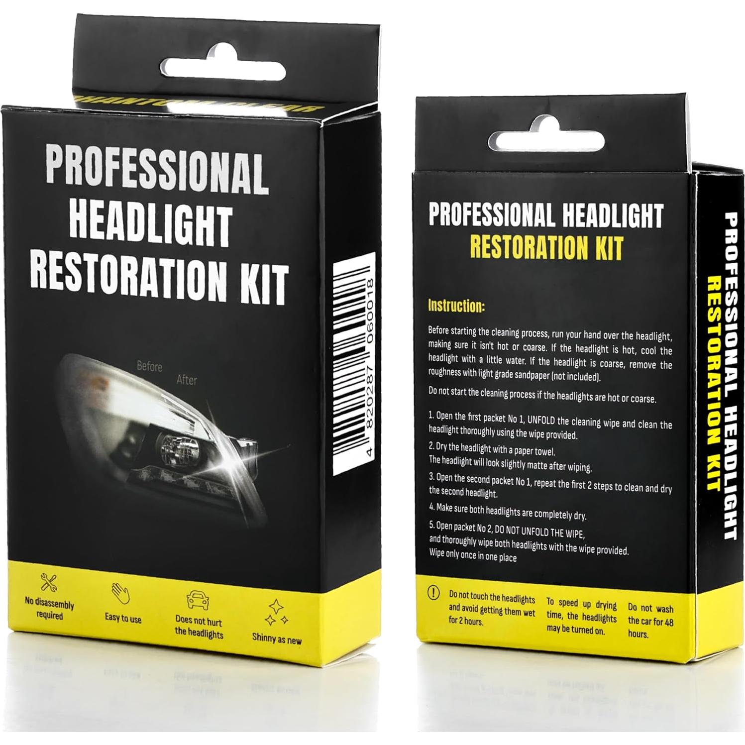 Kit de Restauración de Faros Phantom Clear - 3 Pasos, Sin Herramientas