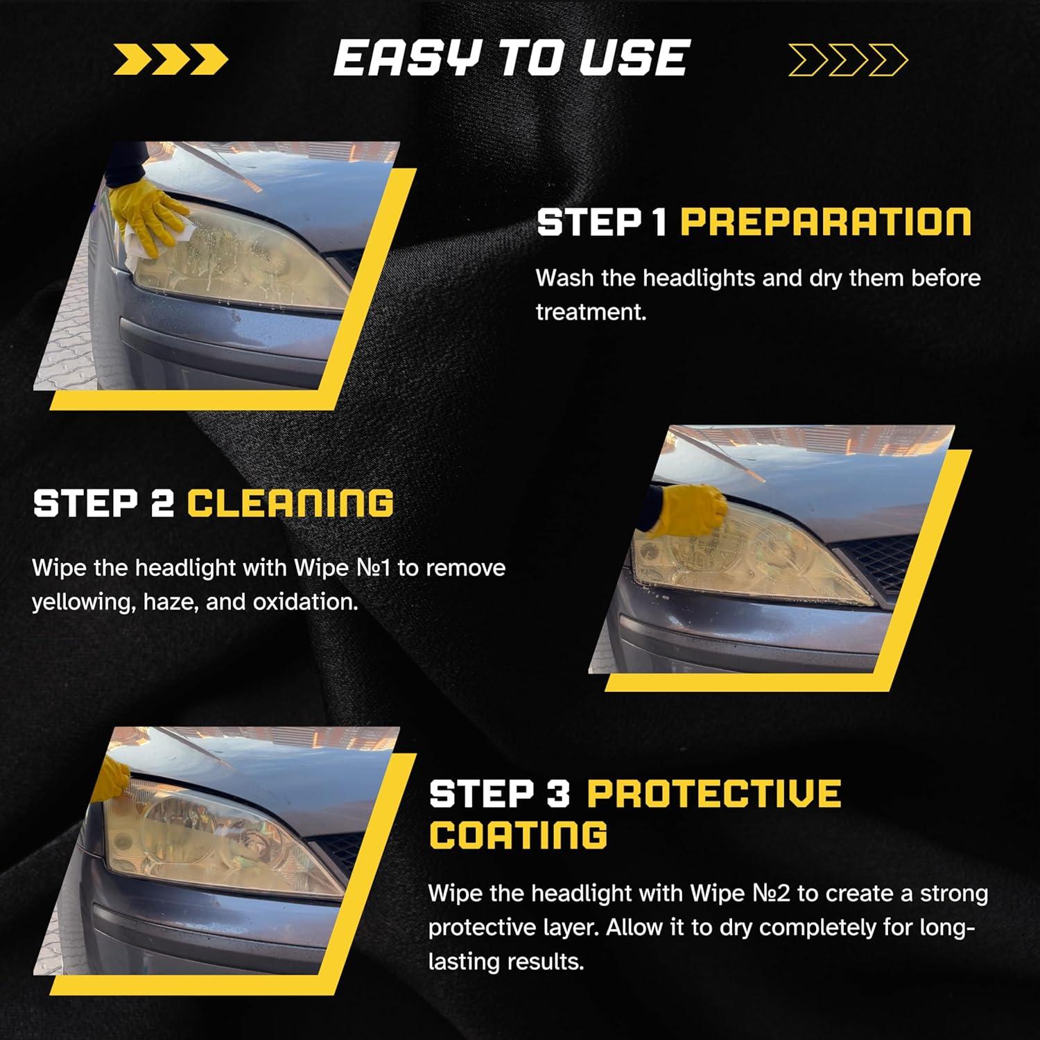 Kit de Restauración de Faros Phantom Clear - 3 Pasos, Sin Herramientas