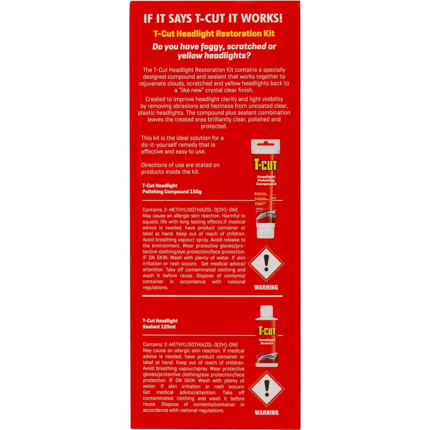 Kit de Restauración de Faros T-Cut - Compuesto y Sellador