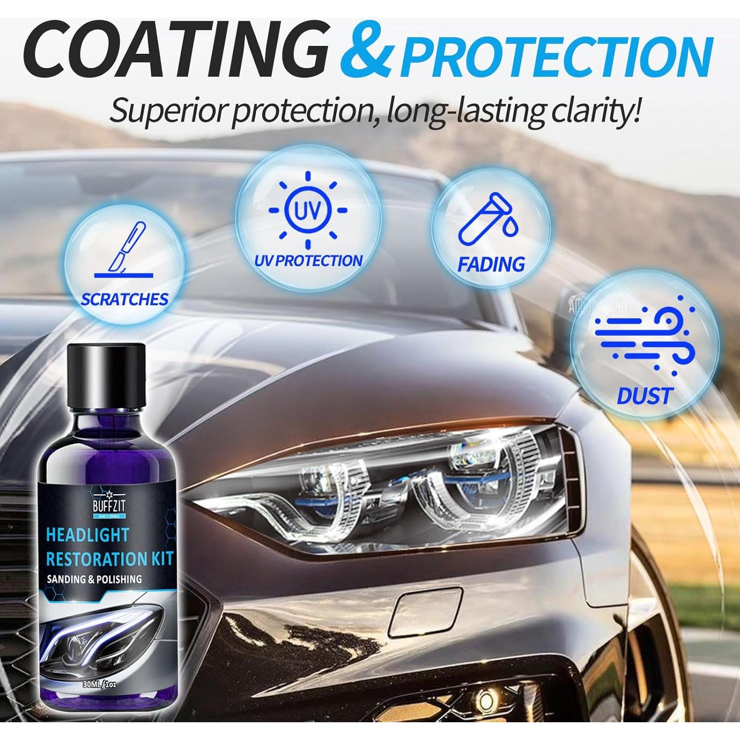 Kit de Restauración de Faros BUFFZIT - Limpiador Profesional