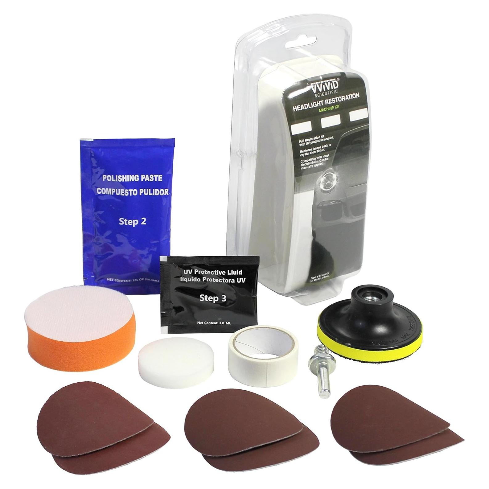 Kit de Restauración de Faros VViViD 14 Piezas con Lijas y Pulido