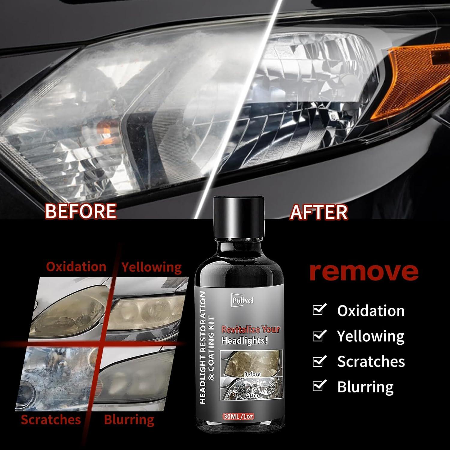 Kit de Restauración de Faros POLIXEL - 30ml, Eliminación de Oxidación