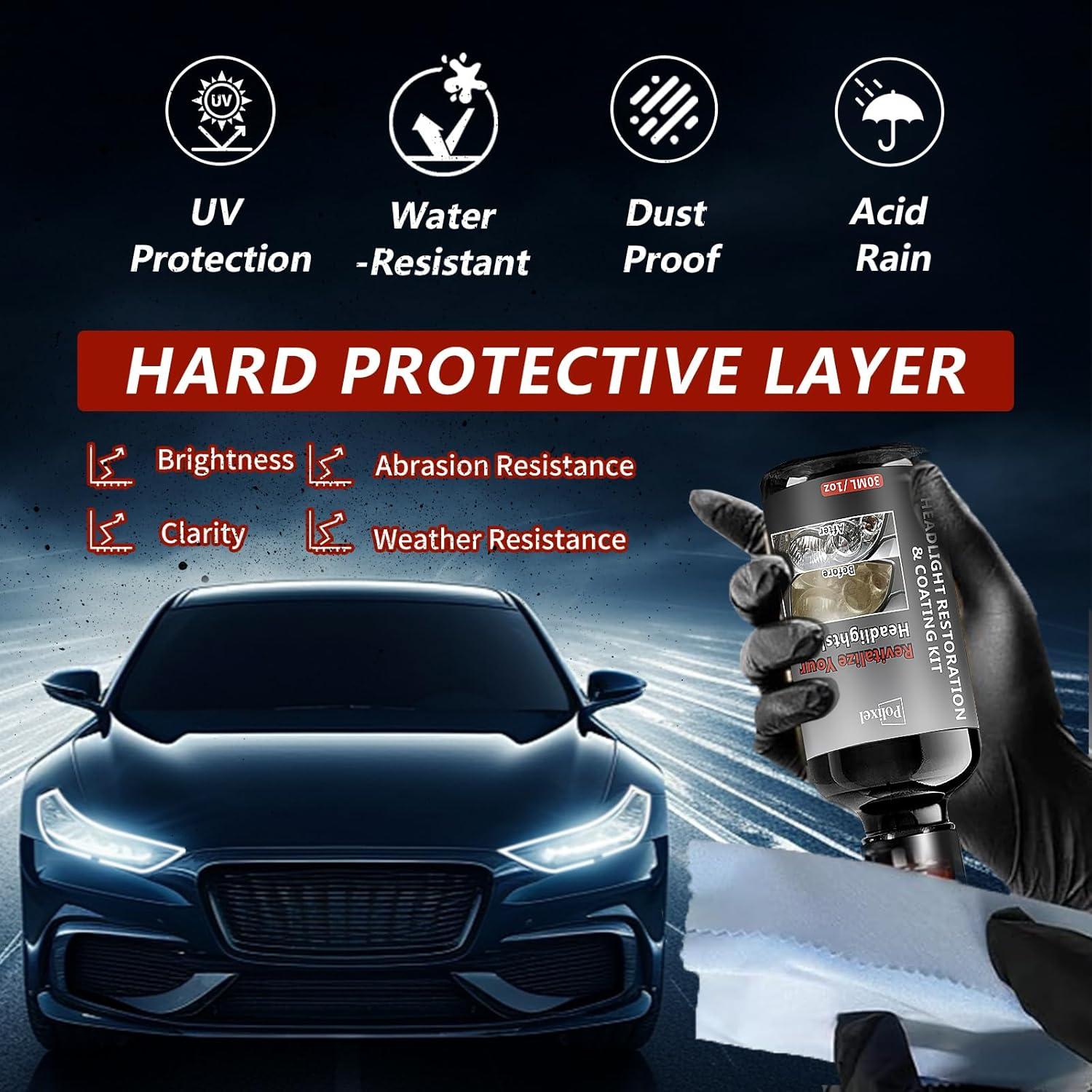 Kit de Restauración de Faros POLIXEL - 30ml, Eliminación de Oxidación