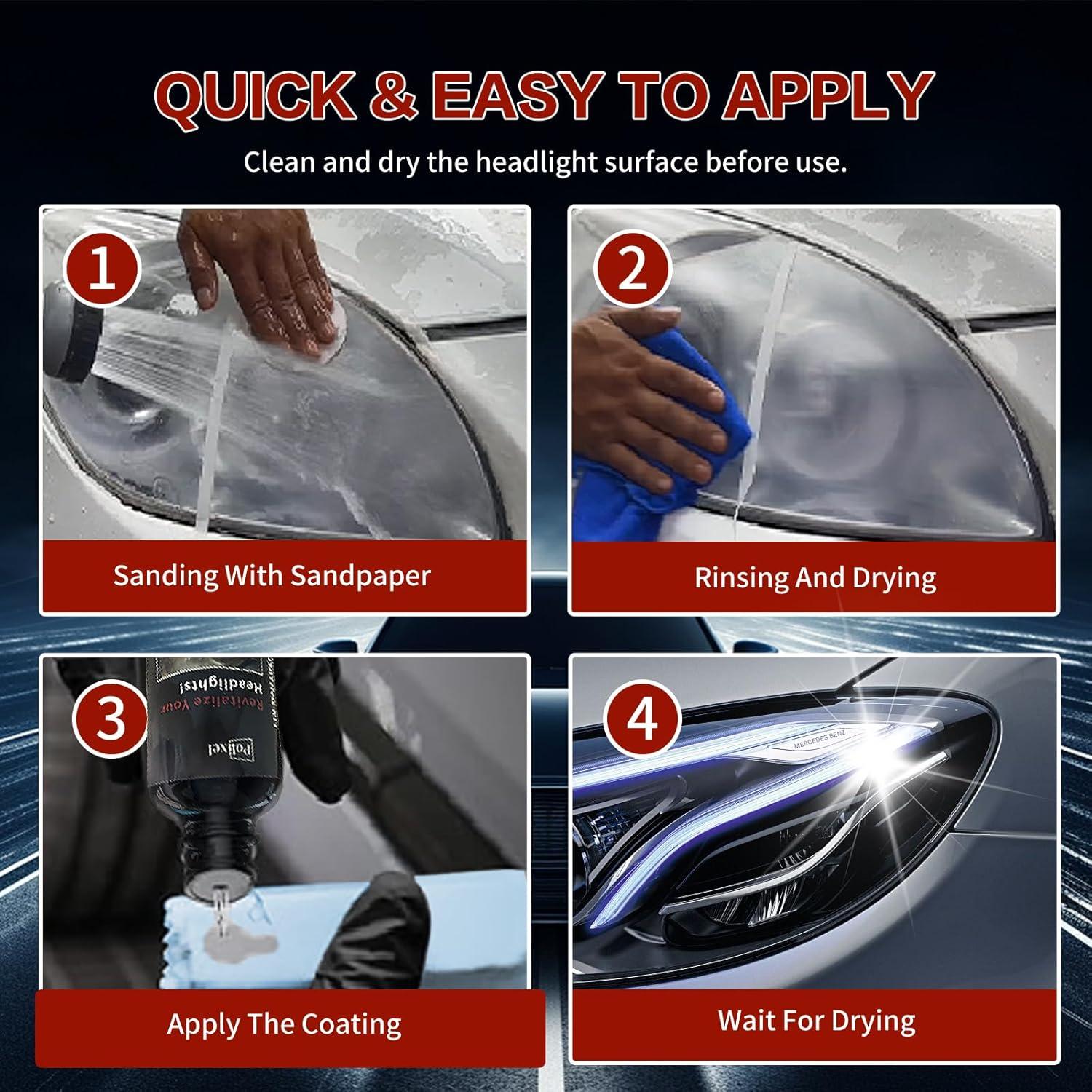 Kit de Restauración de Faros POLIXEL - 30ml, Eliminación de Oxidación