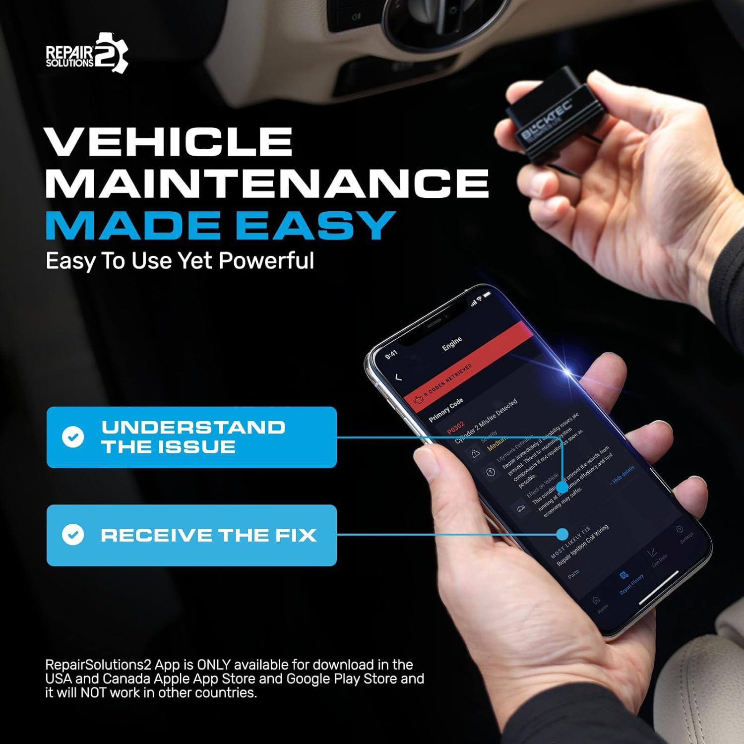 BLCKTEC 410 Bluetooth OBD2 Scanner for iPhone & Android, No Subscription Fee, OBDII Car Code Reader, Diagnose Check Engine Light, Supports OBD2 Compliant Vehicles 1996 and Newer