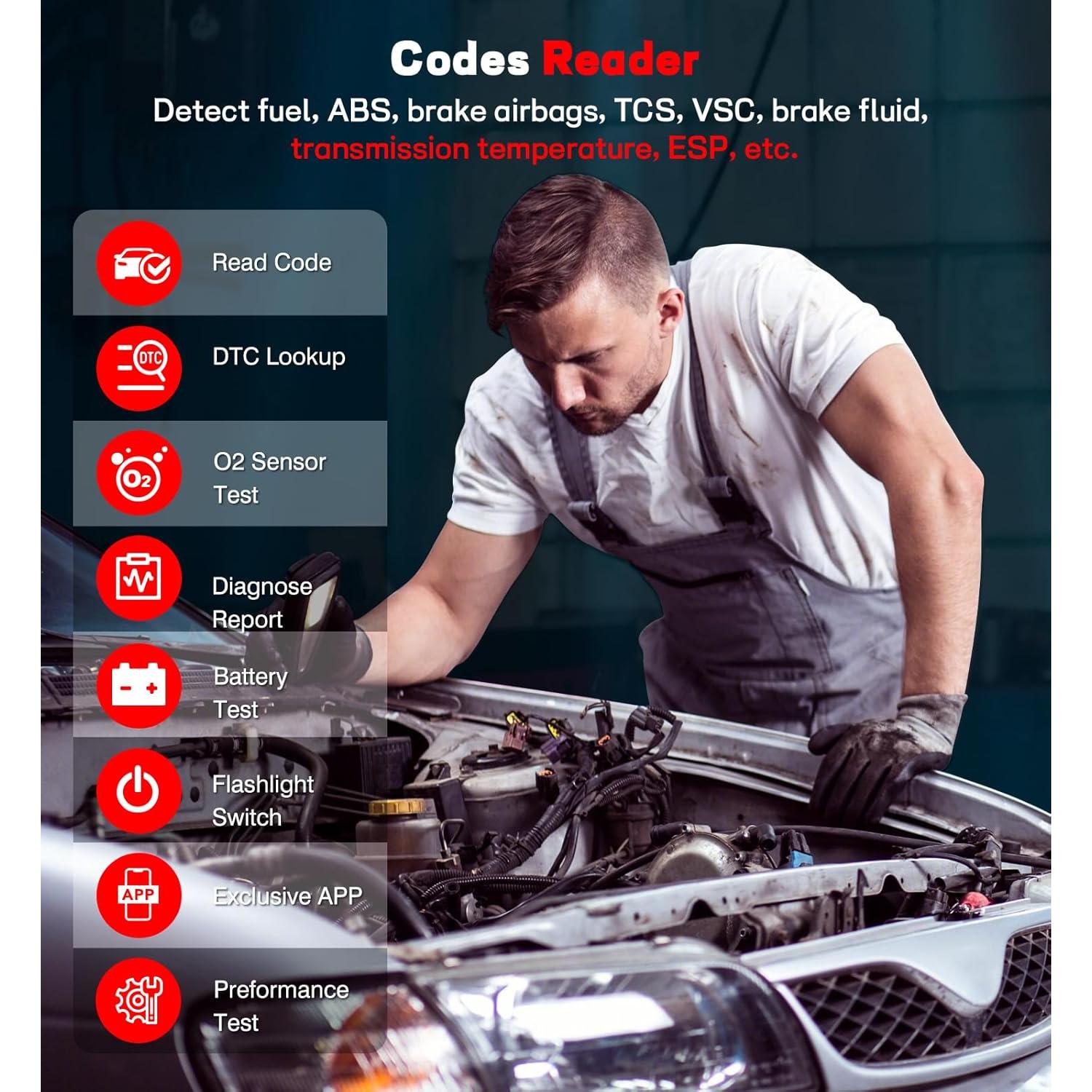 Escáner OBD2 Bluetooth QYQBOON - Diagnóstico Automotriz Inalámbrico