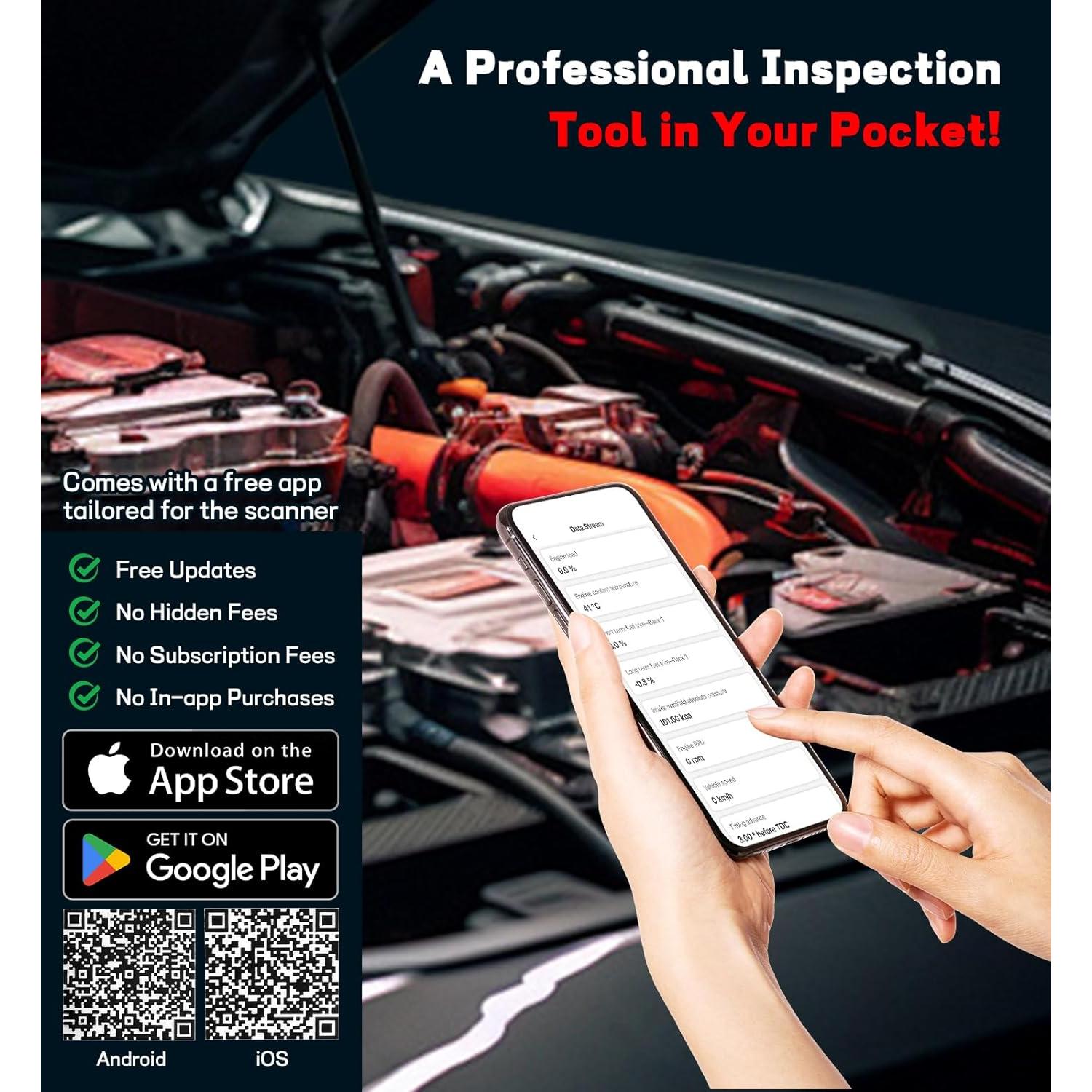 Escáner OBD2 Bluetooth QYQBOON - Diagnóstico Automotriz Inalámbrico