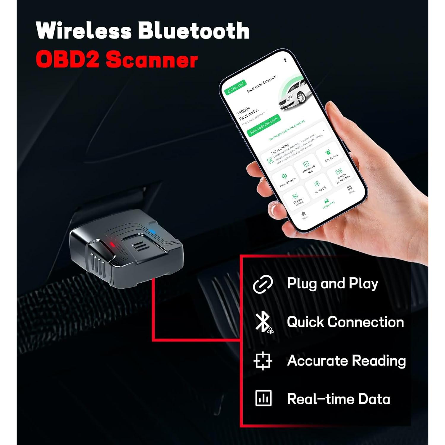 Escáner OBD2 Bluetooth QYQBOON - Diagnóstico Automotriz Inalámbrico
