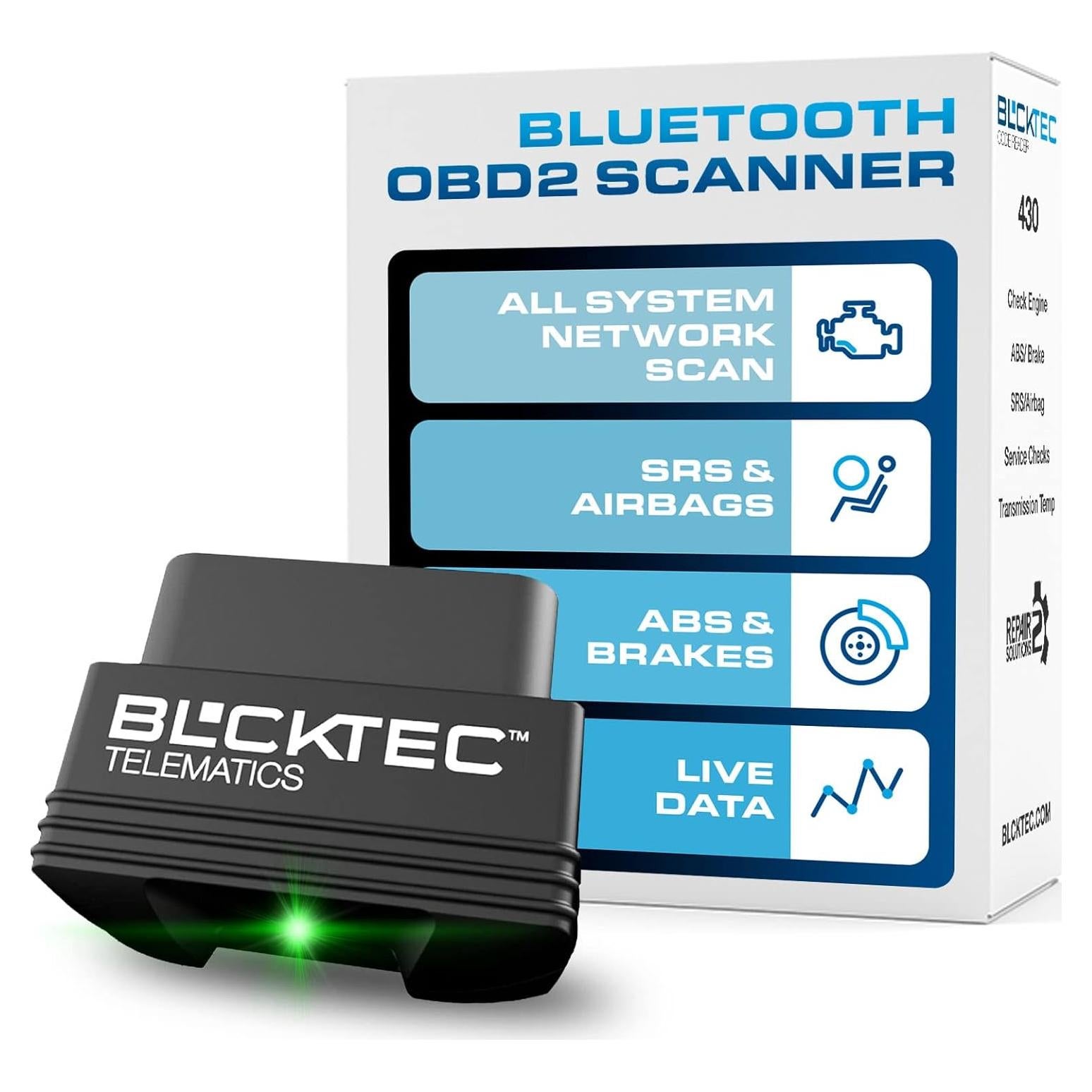 Escáner OBD2 Bluetooth BLCKTEC 430 para iOS y Android