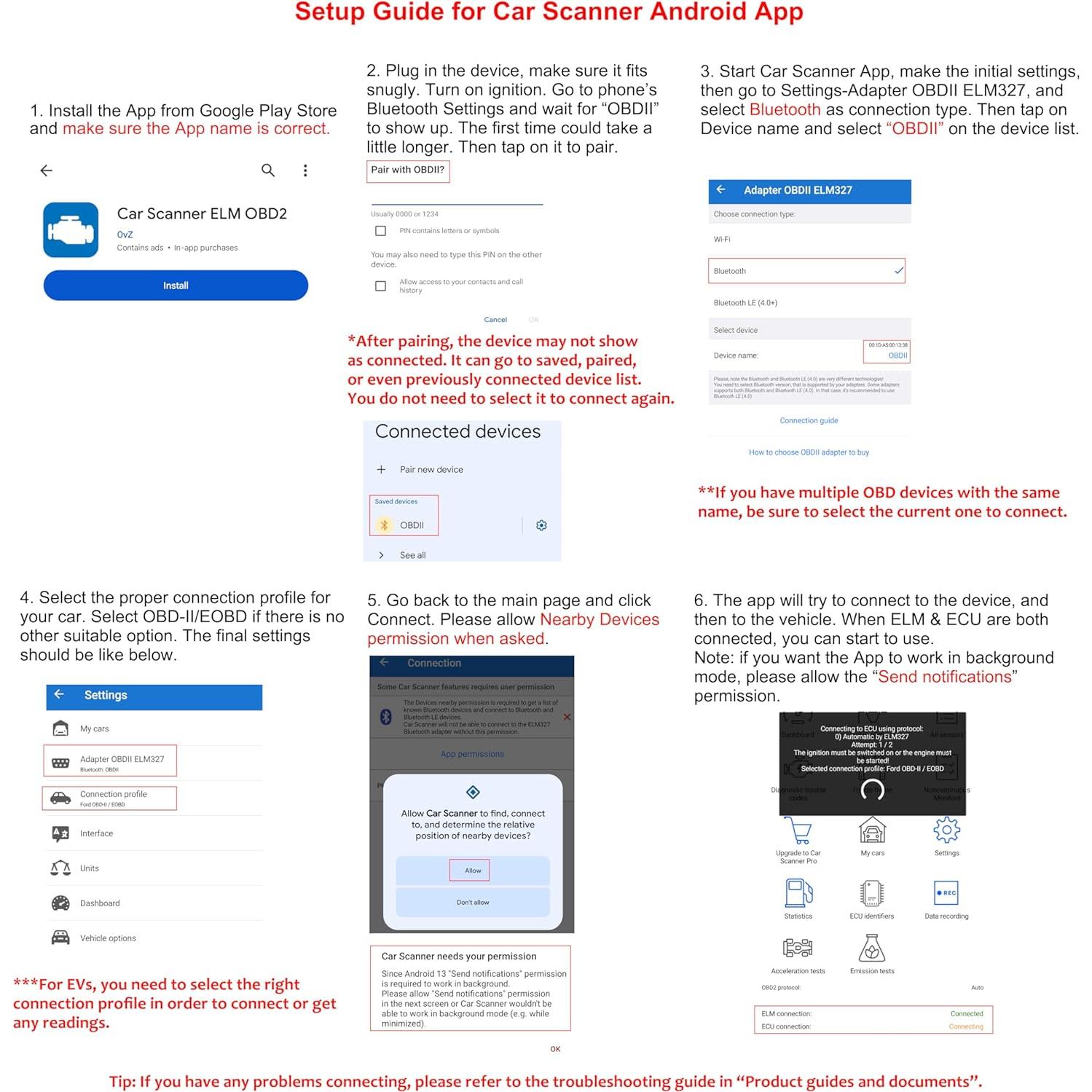 Escáner OBD II Veepeak VP11 Bluetooth para Android - Lector de Códigos