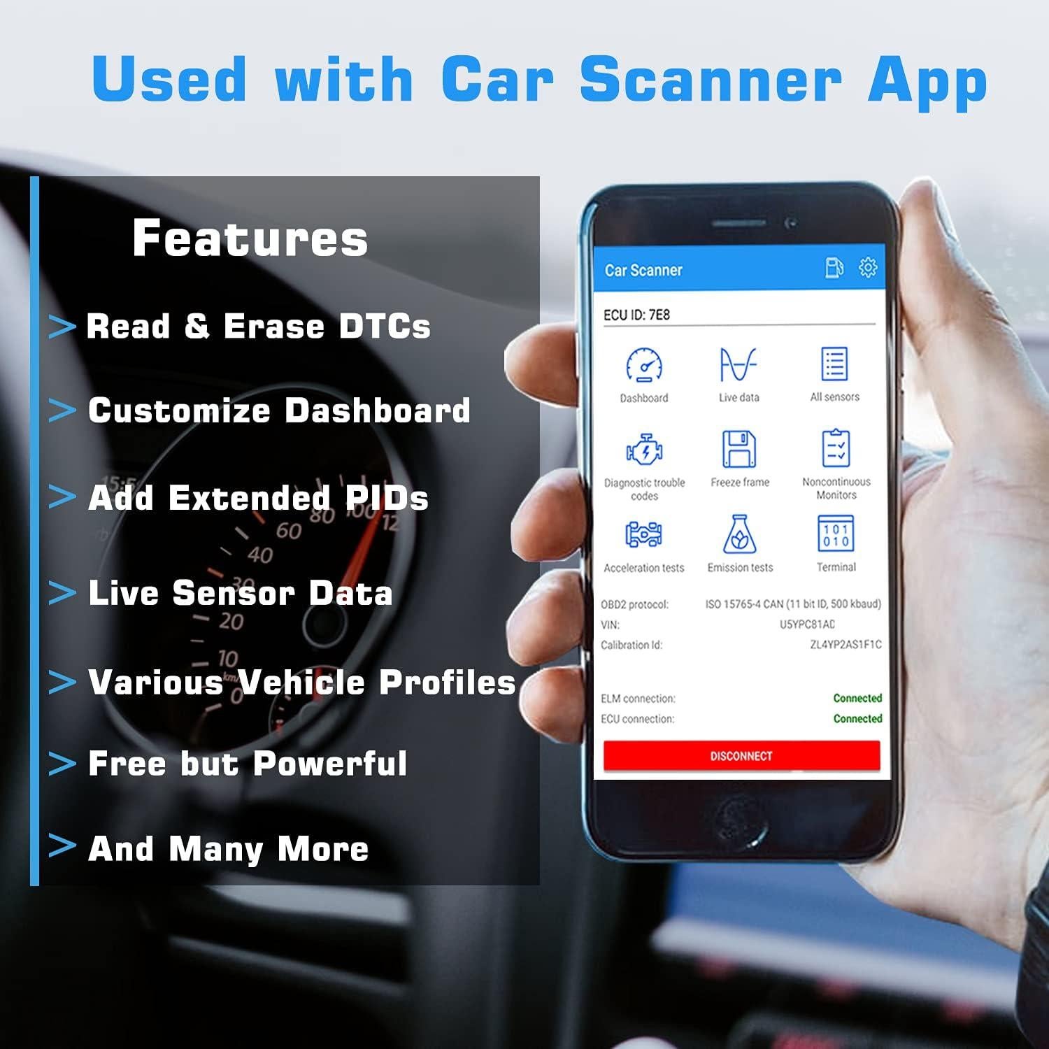 Escáner OBD II Veepeak VP11 Bluetooth para Android - Lector de Códigos