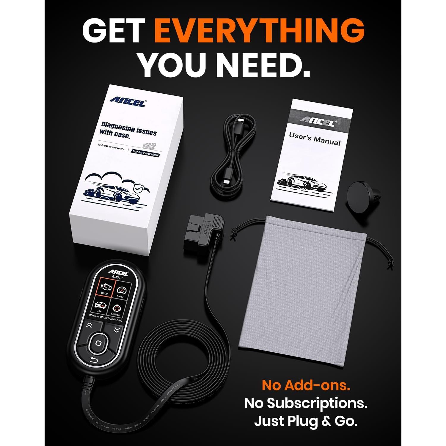 Escáner OBD2 ANCEL BD310 Bluetooth y Cable - Diagnóstico Automotriz