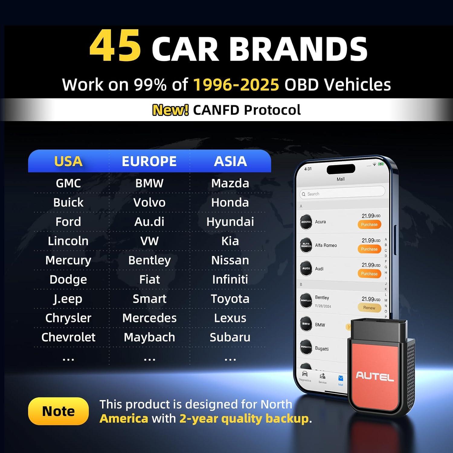 Escáner OBD2 Autel MaxiAP AP2500E Bluetooth, Diagnóstico Completo