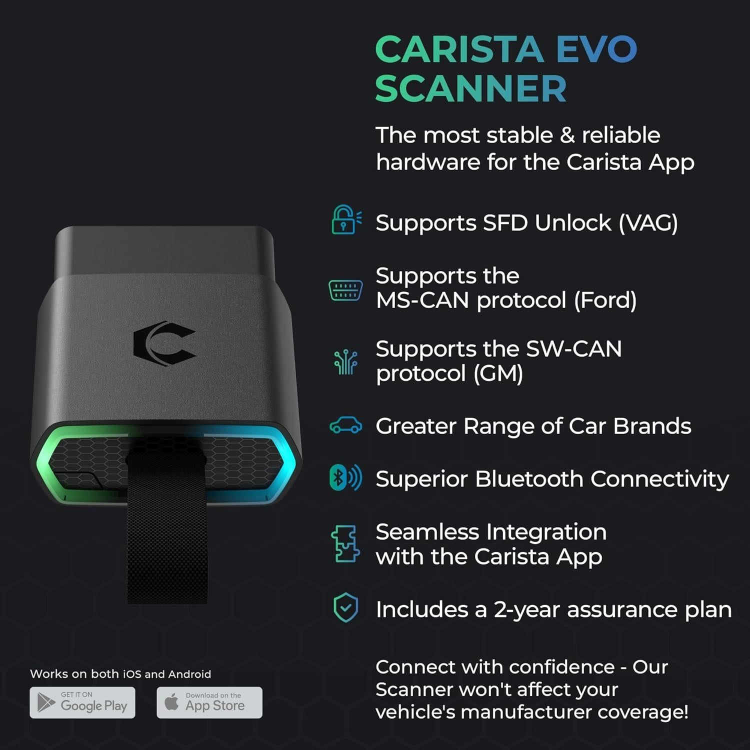 Escáner OBD2 Bluetooth Carista EVO - Diagnóstico Automotriz