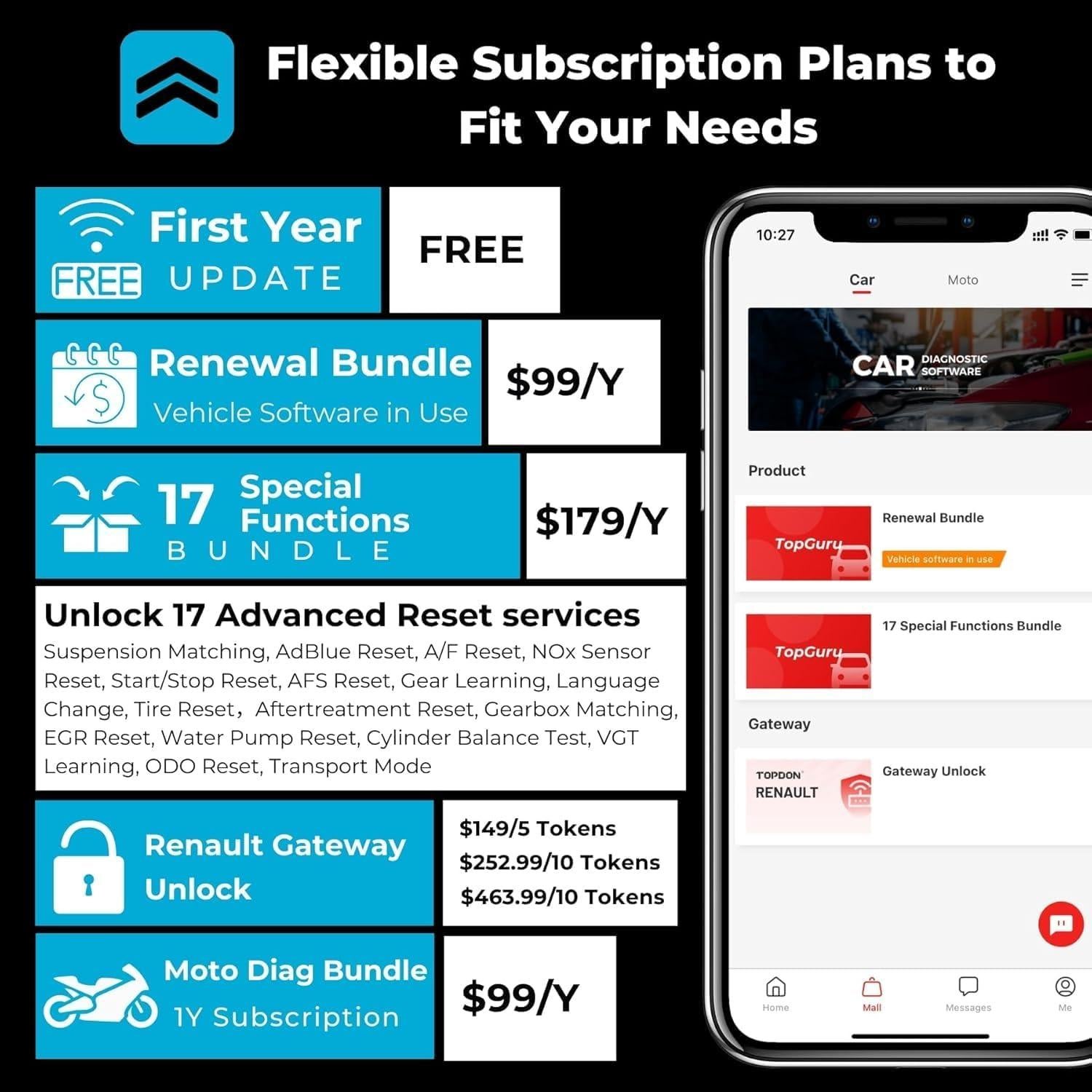 Escáner OBD2 Bluetooth TOPDON TopScan Pro - Diagnóstico Completo