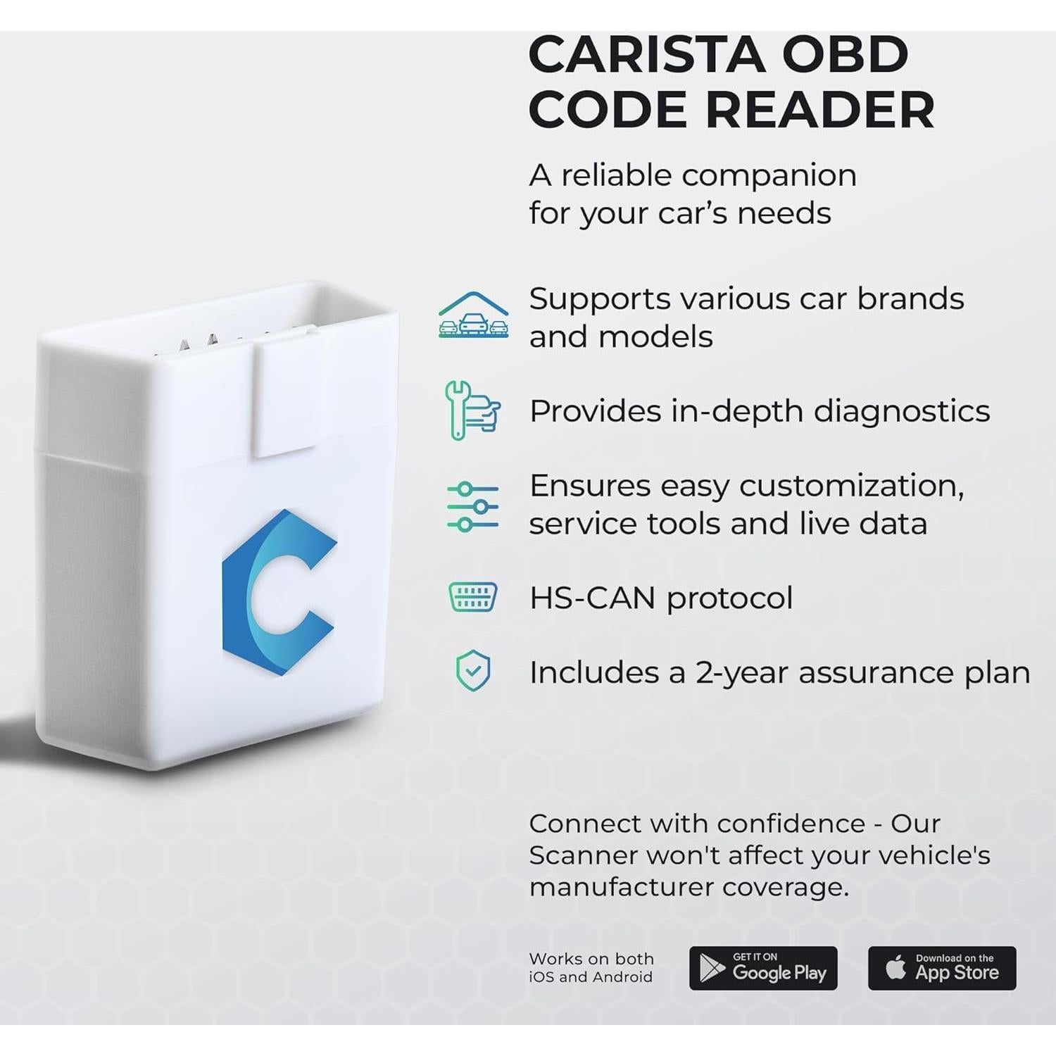 Escáner OBD2 Bluetooth Carista COBD-BT25 - Diagnóstico Automotriz