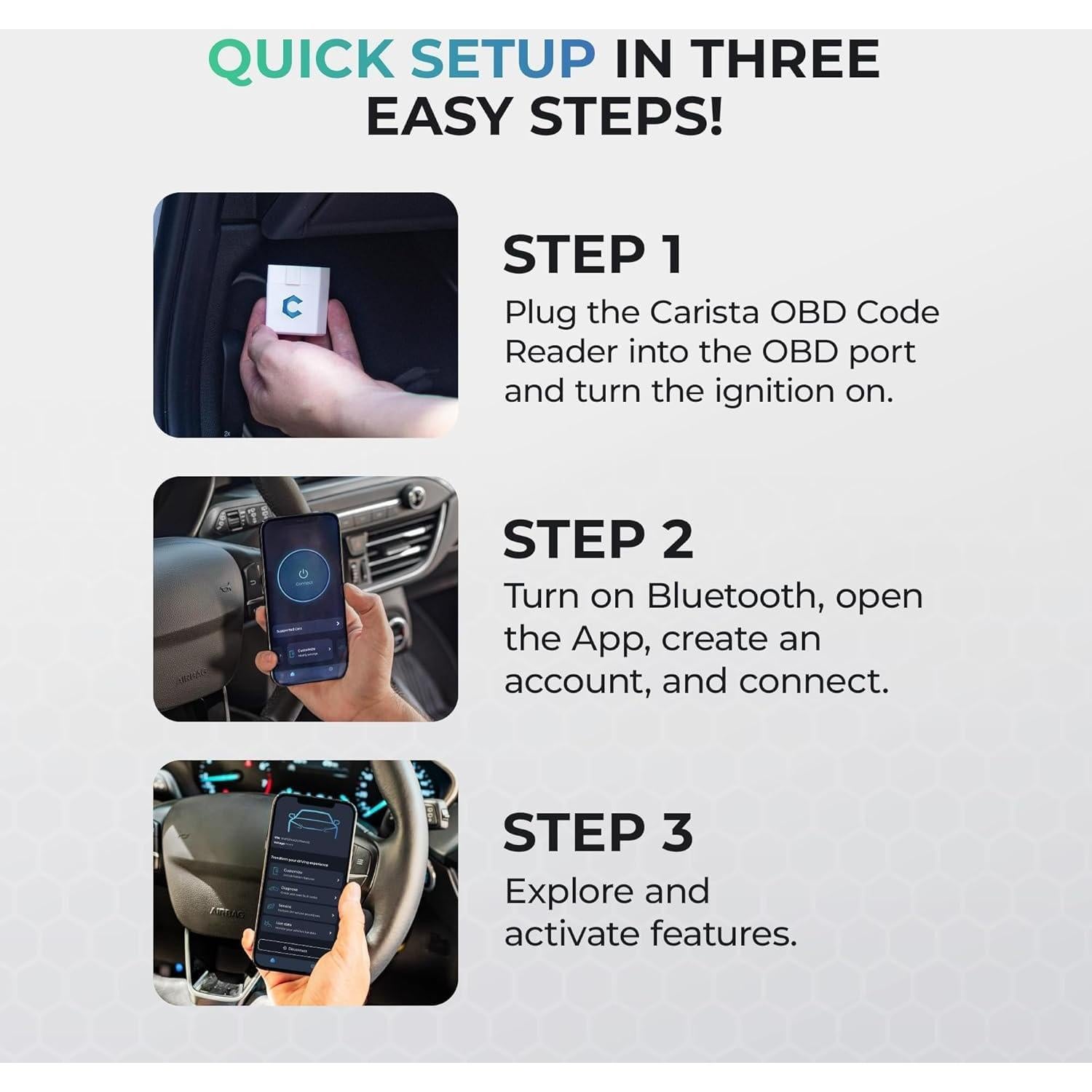 Escáner OBD2 Bluetooth Carista COBD-BT25 - Diagnóstico Automotriz